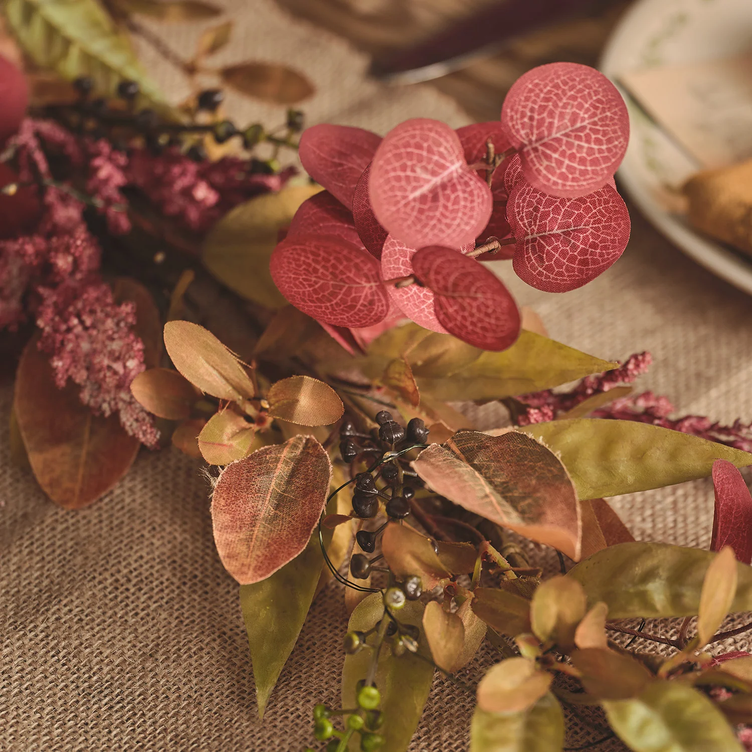 1.5m Pre Lit Autumn Winter Full Garland - Image 5