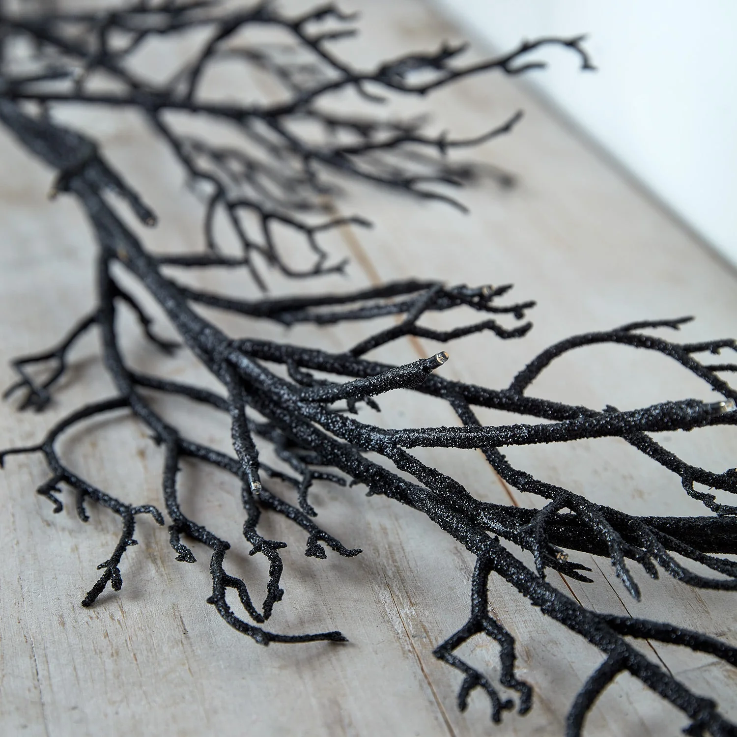 1.5m Pre Lit Black Twig Halloween Garland - Image 2