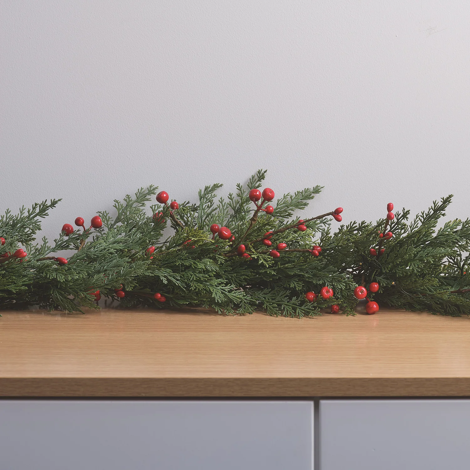 1.5m Pre Lit Red Berry Christmas Garland - Image 2