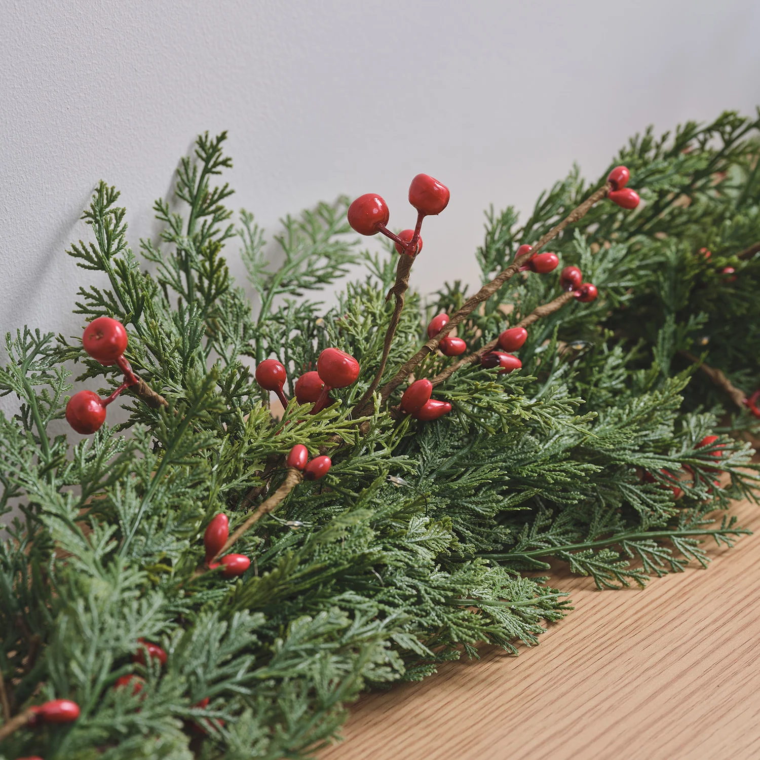 1.5m Pre Lit Red Berry Christmas Garland - Image 5