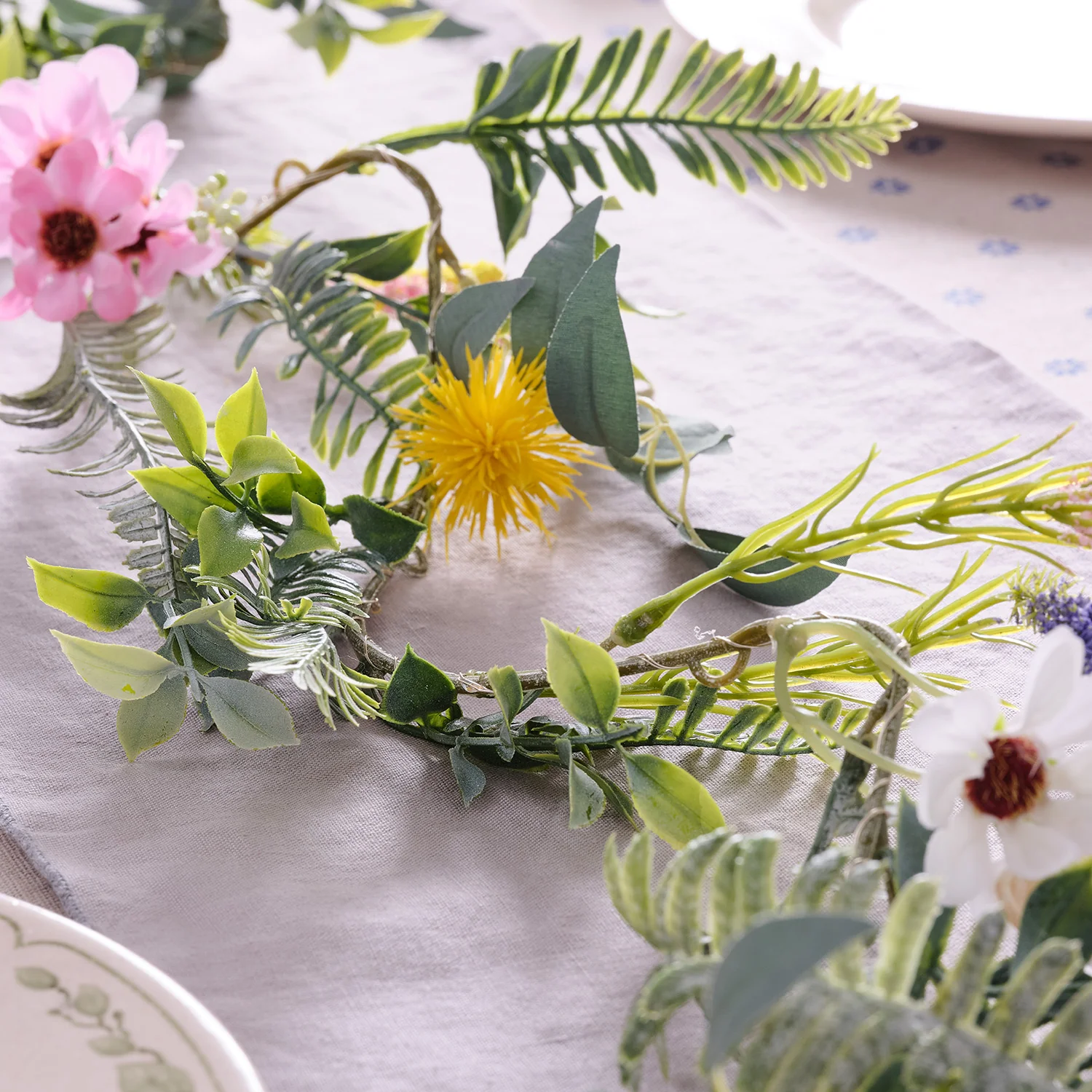 1.5m Pre Lit Spring Flower Garland - Image 4