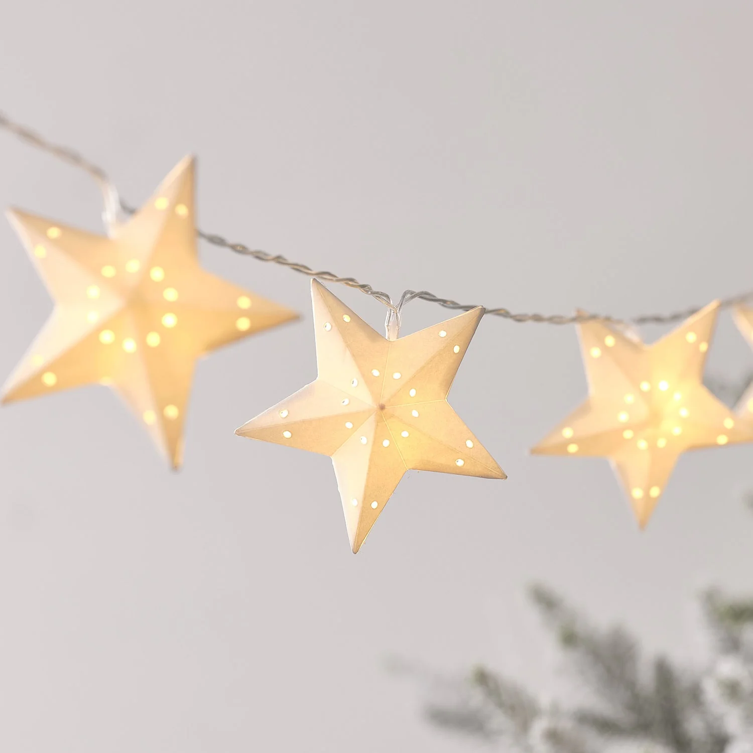 1.8m Paper Star LED Christmas String Lights - Image 2