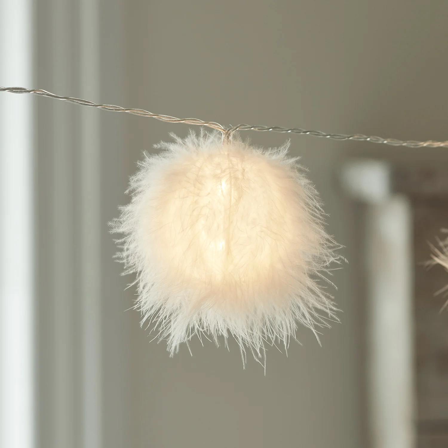 10 Fluffy Ball Battery Fairy Lights - Image 3