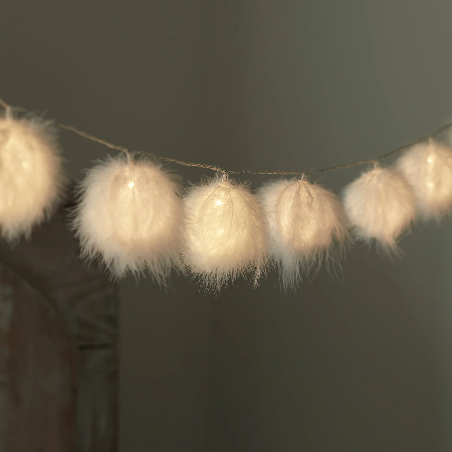10 Fluffy Ball Battery Fairy Lights - Image 4