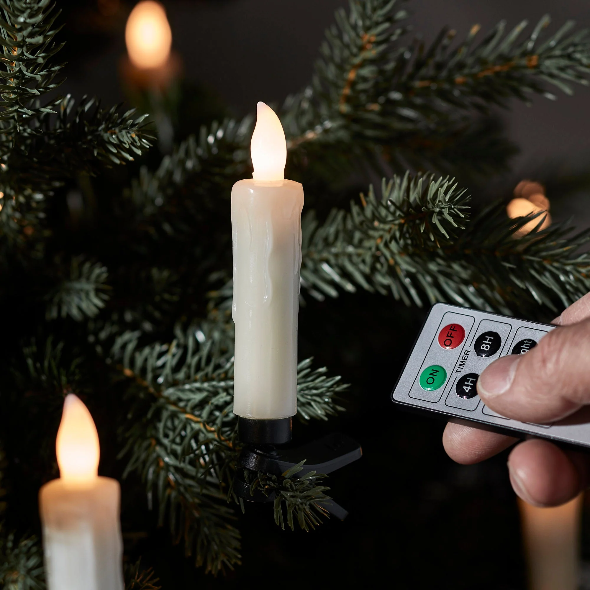 10 Ivory LED Christmas Tree Candles - Image 3