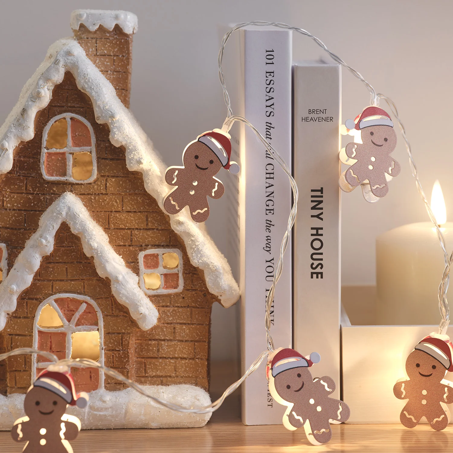 10 Gingerbread LED String Lights - Image 3