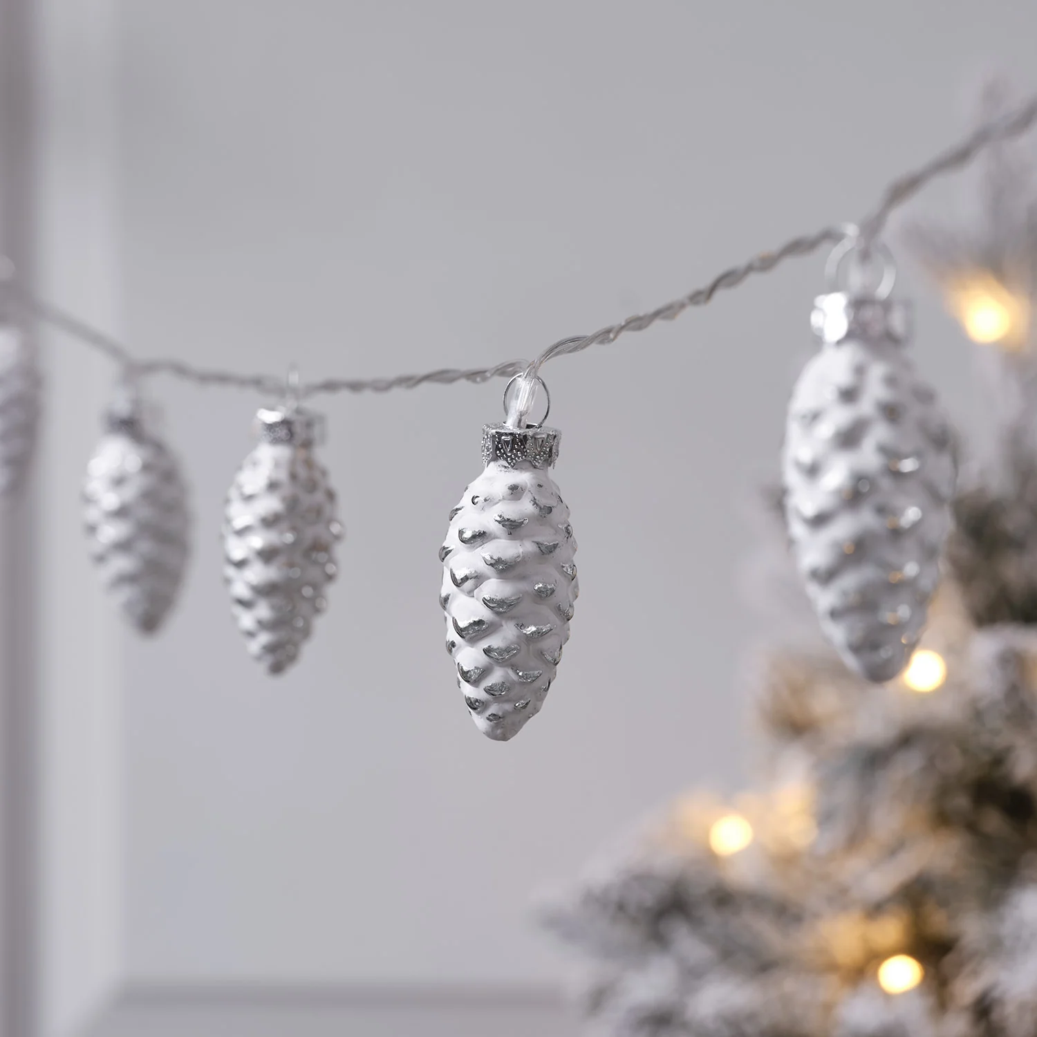 10 Glass Pinecone LED String Lights - Image 2