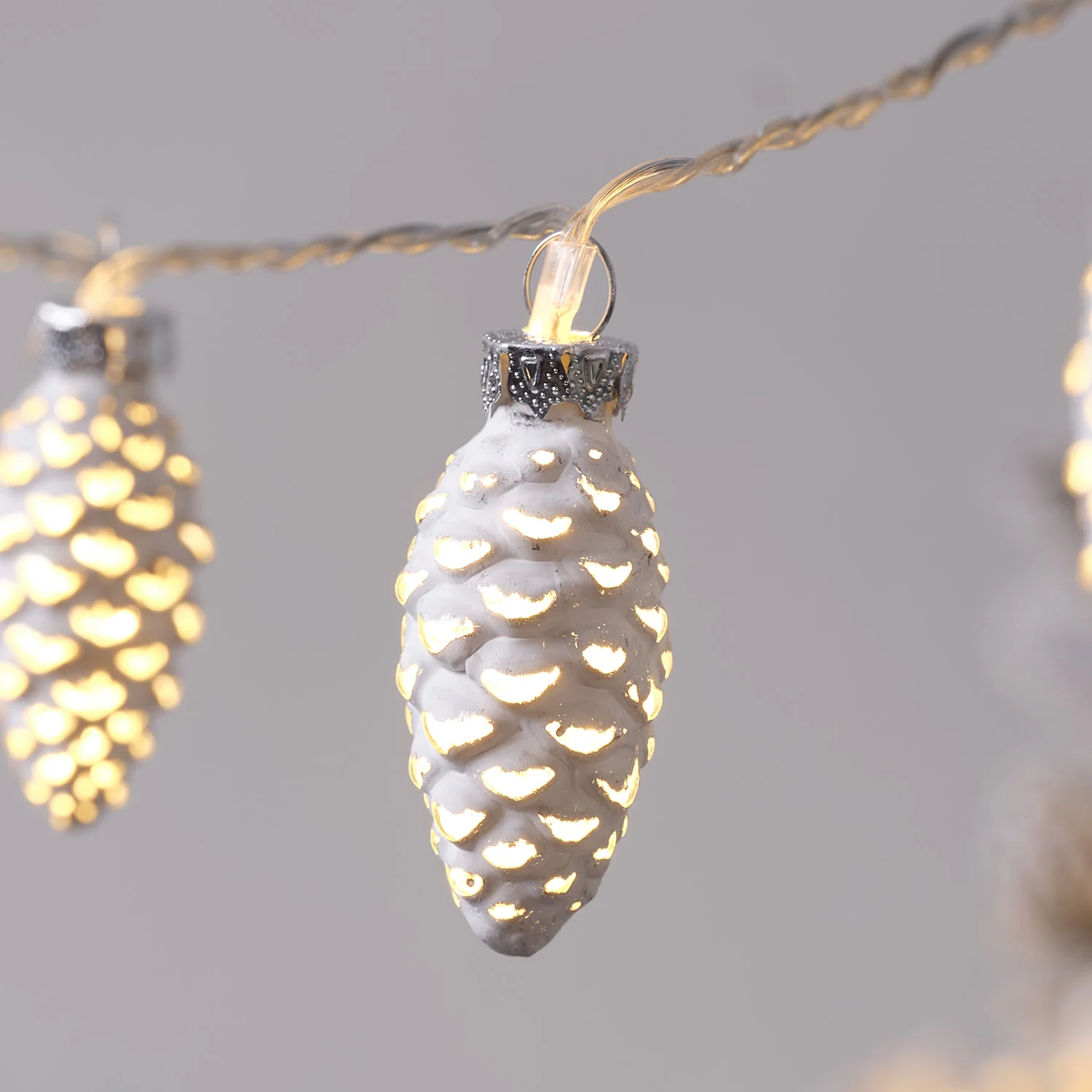 10 Glass Pinecone LED String Lights - Image 3
