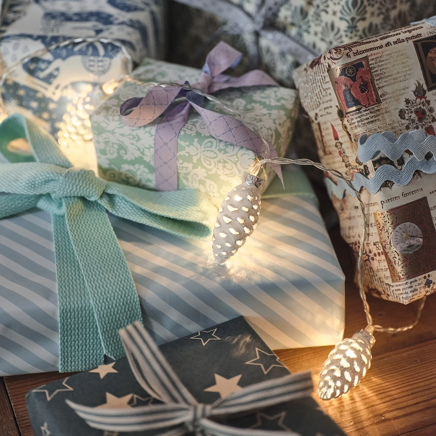 10 Glass Pinecone LED String Lights - Image 5