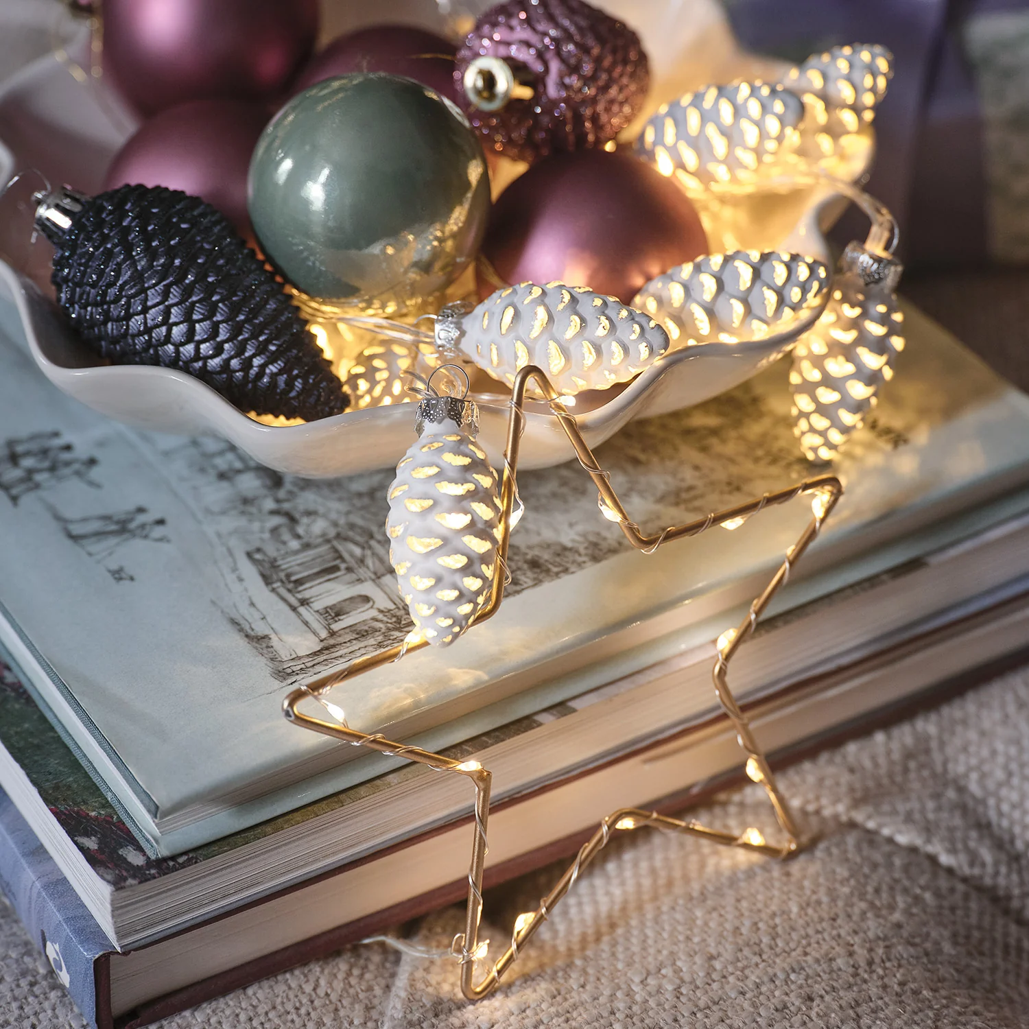 10 Glass Pinecone LED String Lights - Image 6