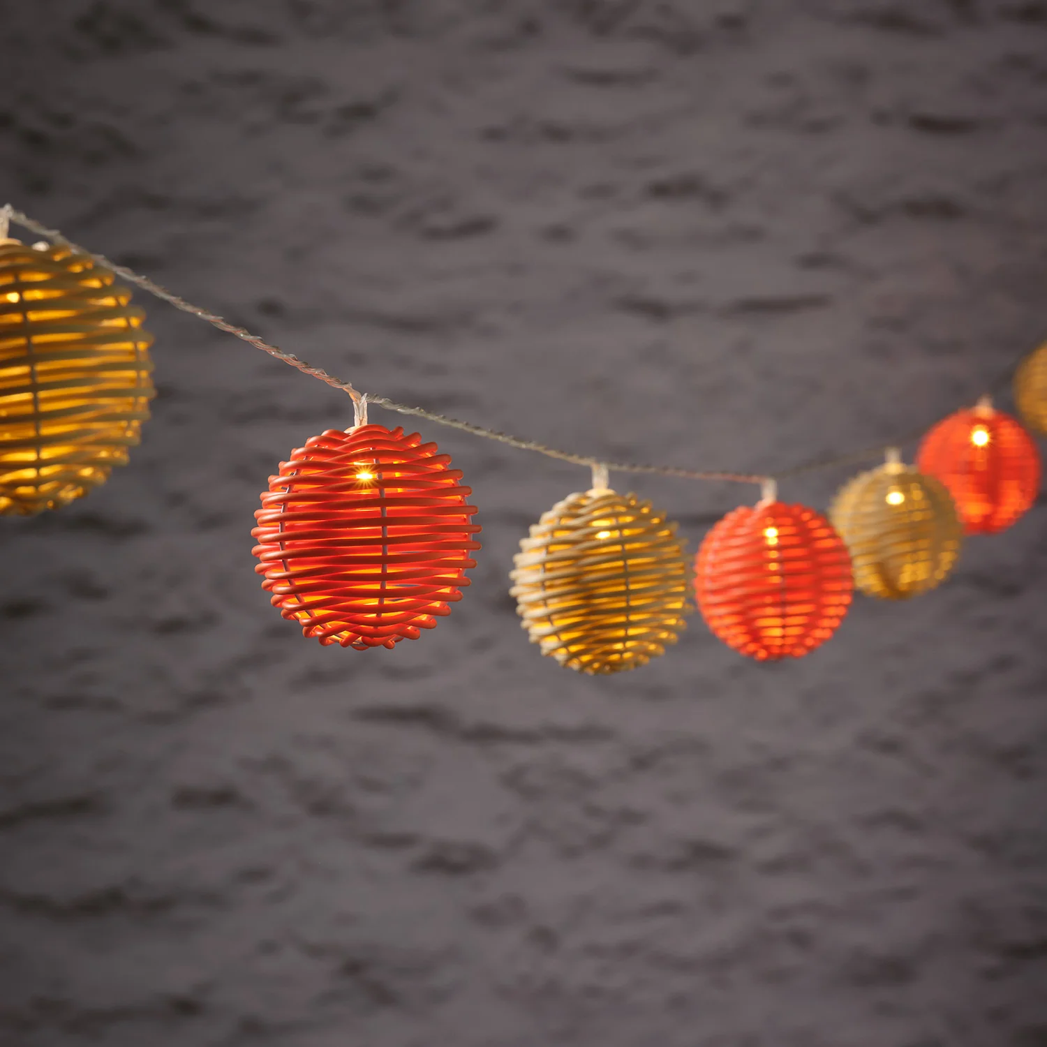 10 Rattan Ball Solar Fairy Lights - Image 2