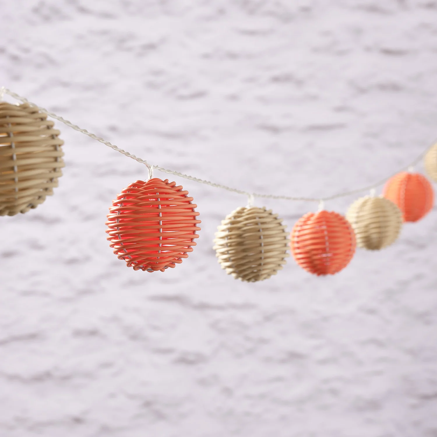 10 Rattan Ball Solar Fairy Lights - Image 3