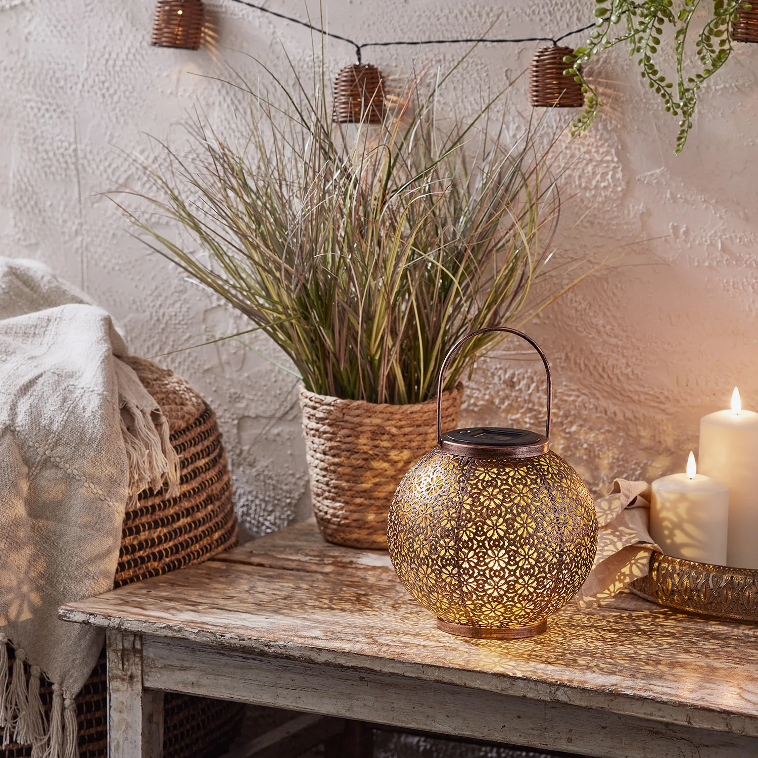 10 Rattan Lantern Solar Fairy Lights - Image 3