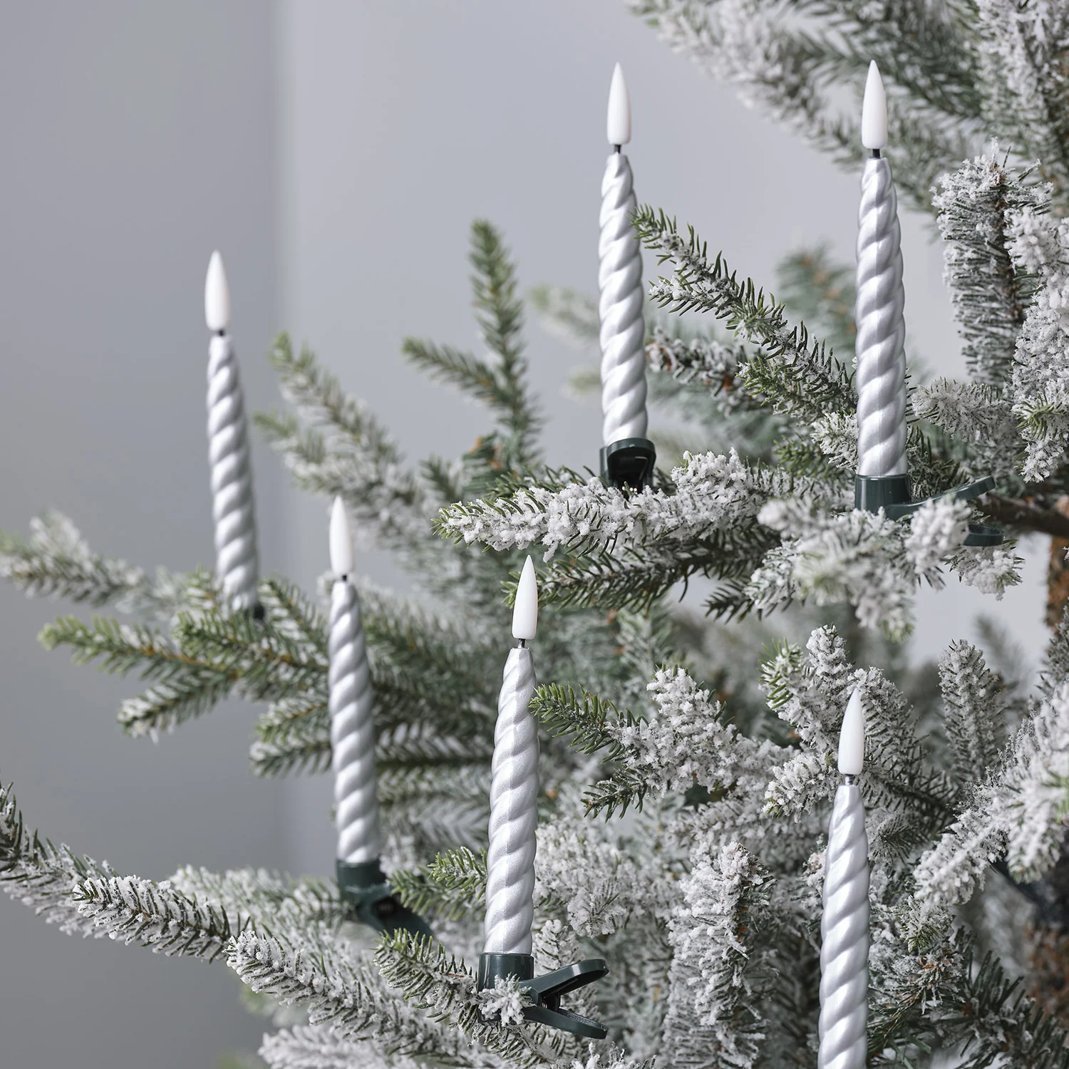 10 Silver TruGlow® LED Christmas Candle Clips with Remote Control - Image 2