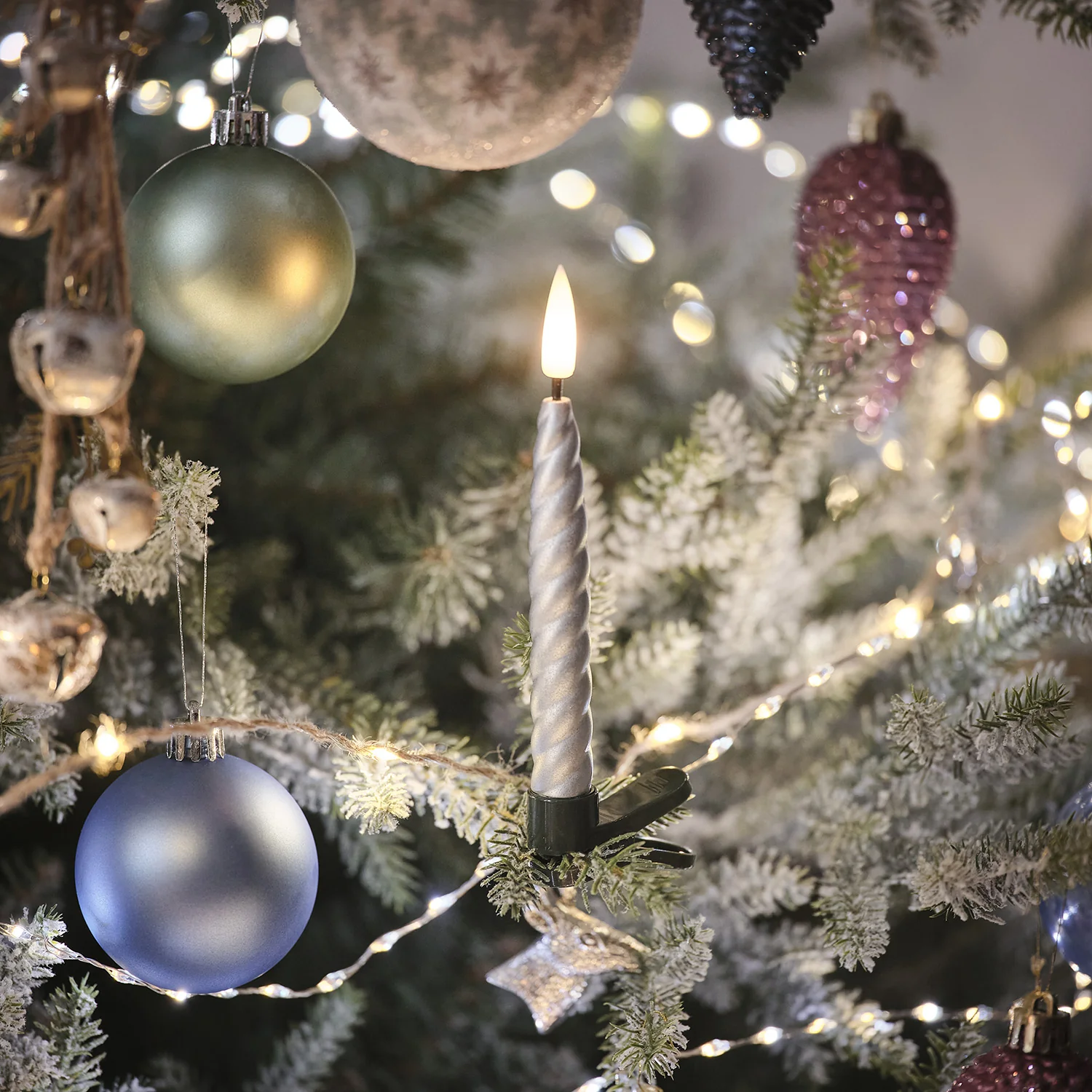 10 Silver TruGlow® LED Christmas Candle Clips with Remote Control - Image 3