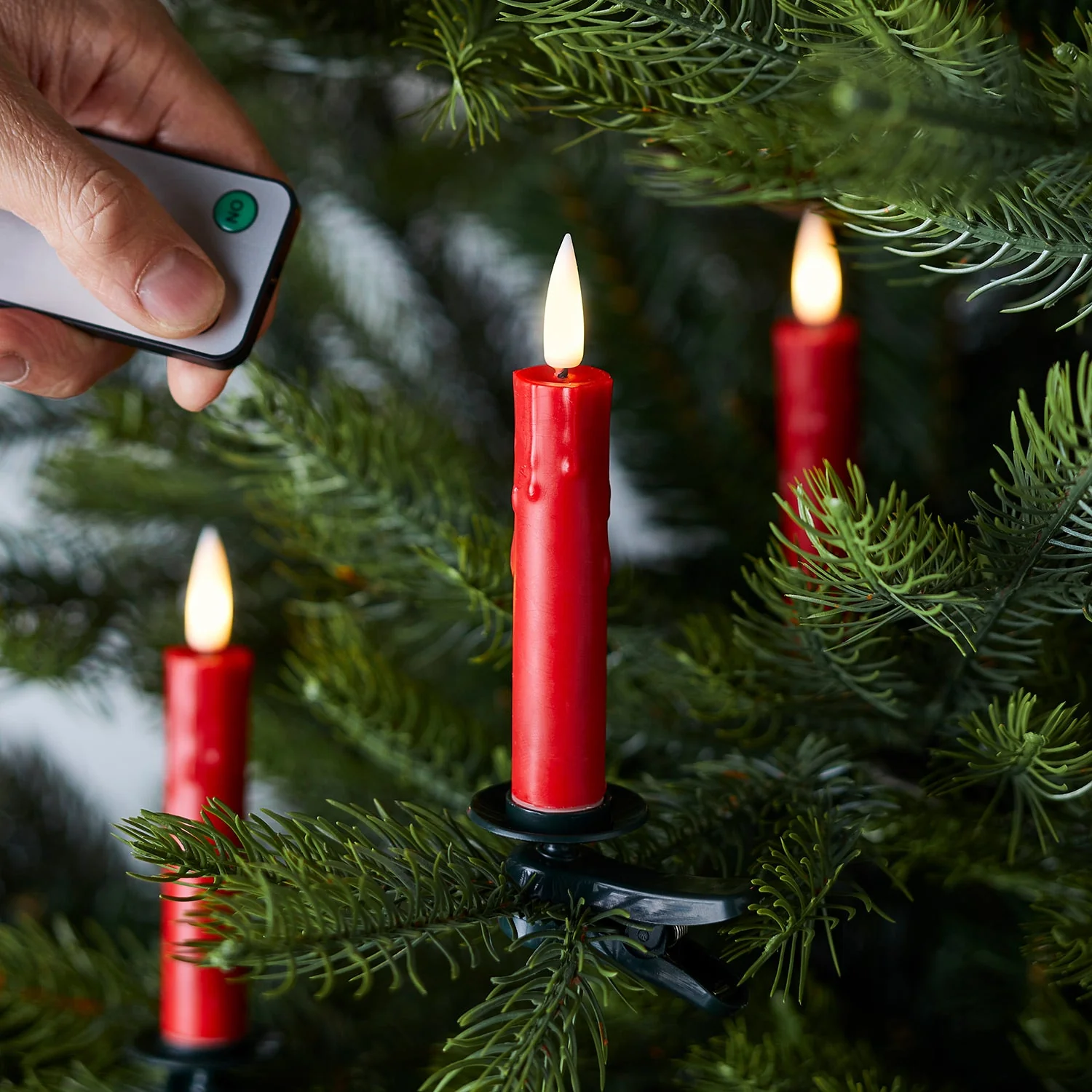 10 Red LED TruGlow® Christmas Tree Candles - Image 2