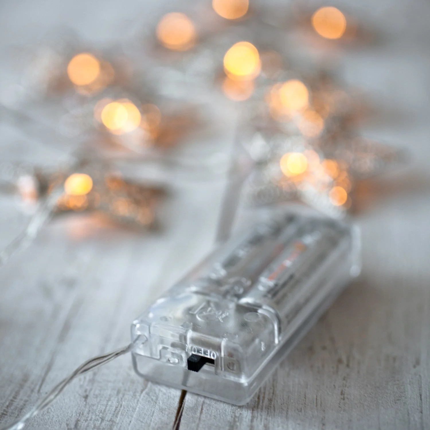 10 Warm White LED Filigree Silver Star Battery Fairy Lights - Image 3