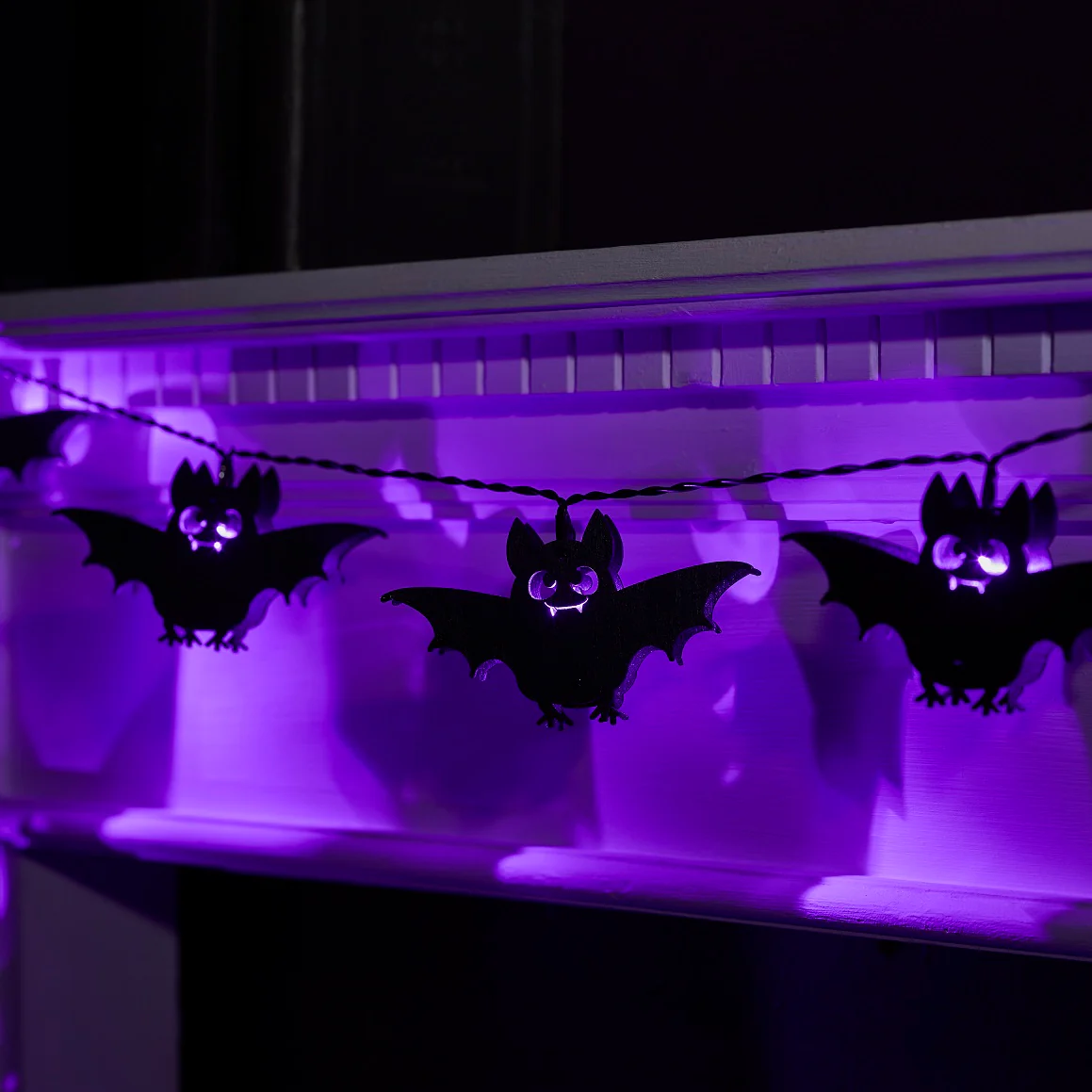 10 Wooden Bat Halloween Fairy Lights - Image 2