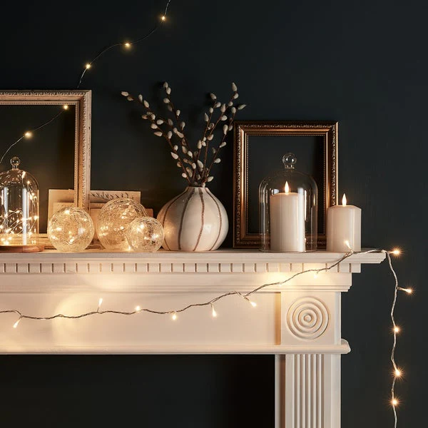 100 Warm White LED Fairy Lights On Clear Cable - Image 3