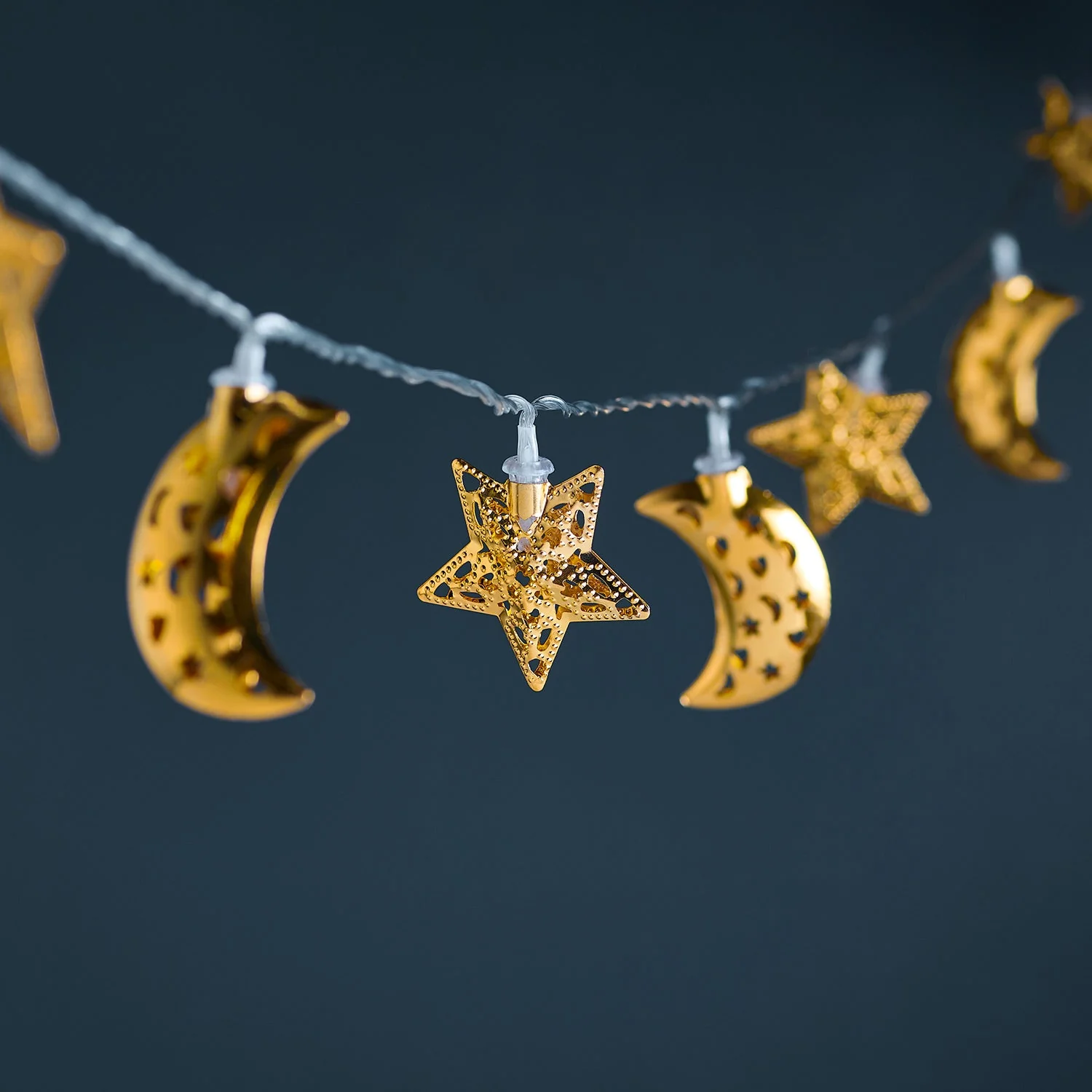 16 Filigree Moon and Star Fairy Lights - Image 2