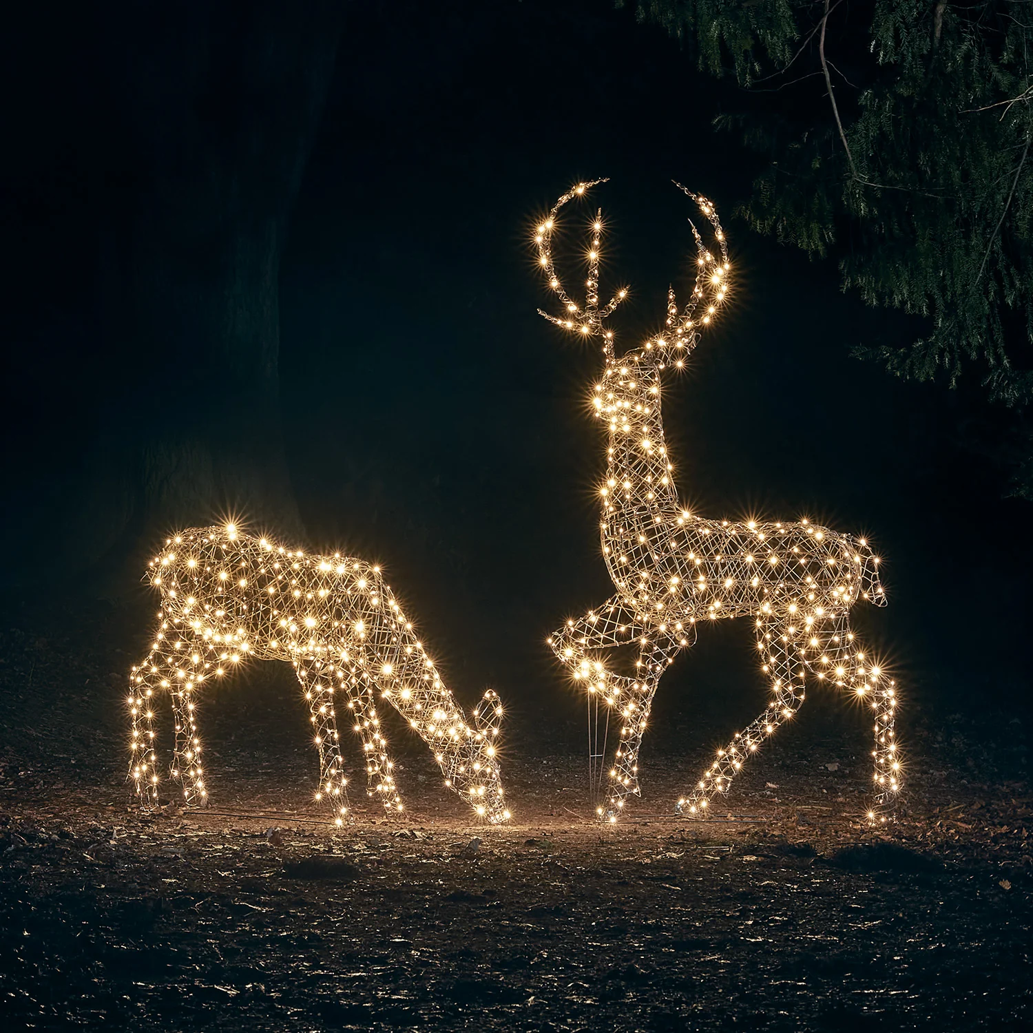 1m Studley Rattan Doe Dual Colour LED Light Up Reindeer - Image 5