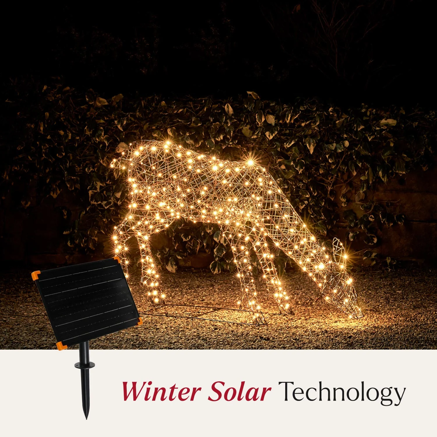 1m Solar Powered Studley Rattan Doe Dual Colour LED Light Up Reindeer - Image 2