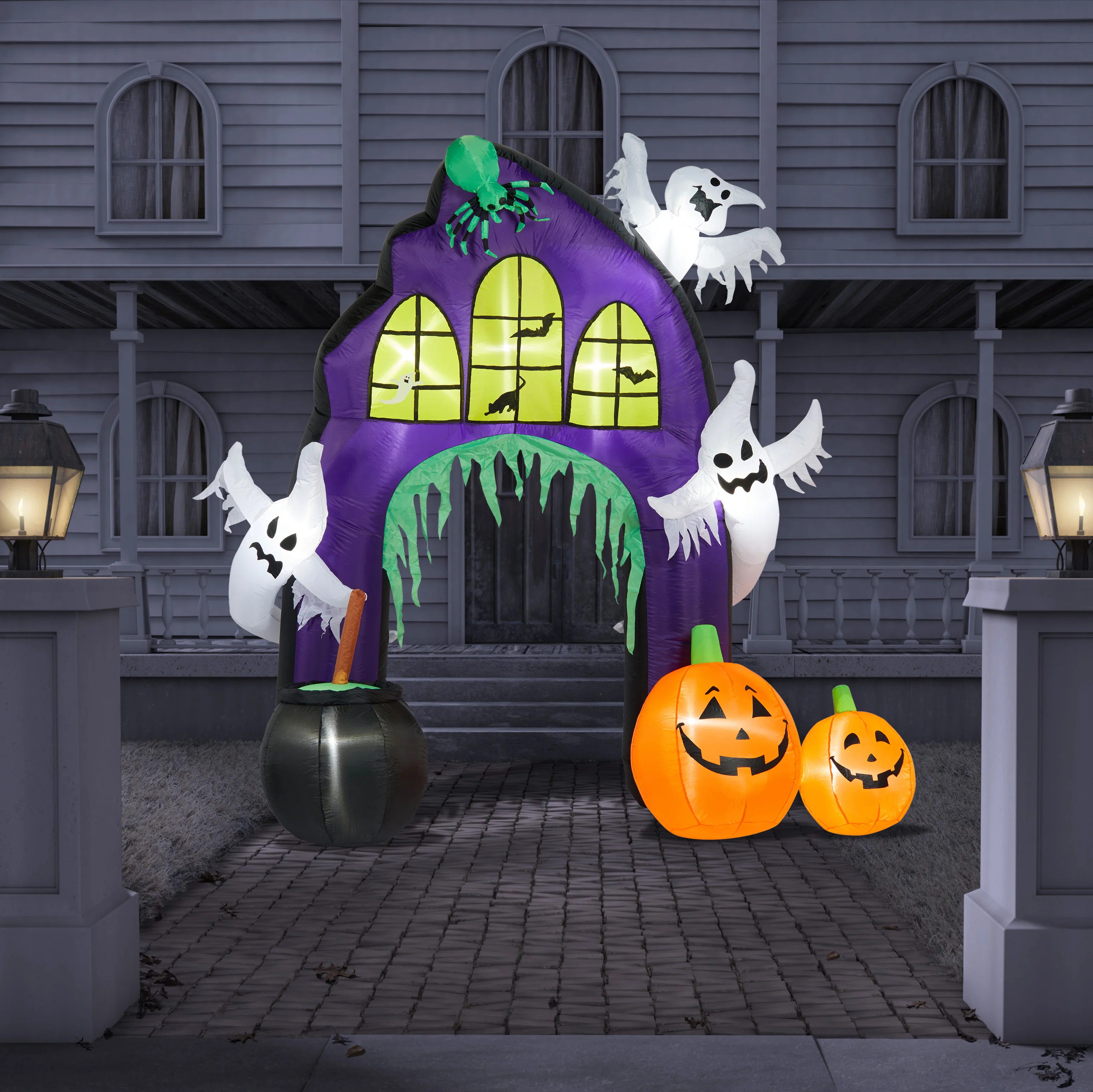 2.5m Ghost & Pumpkin Spooky Halloween Inflatable Arch - Image 2