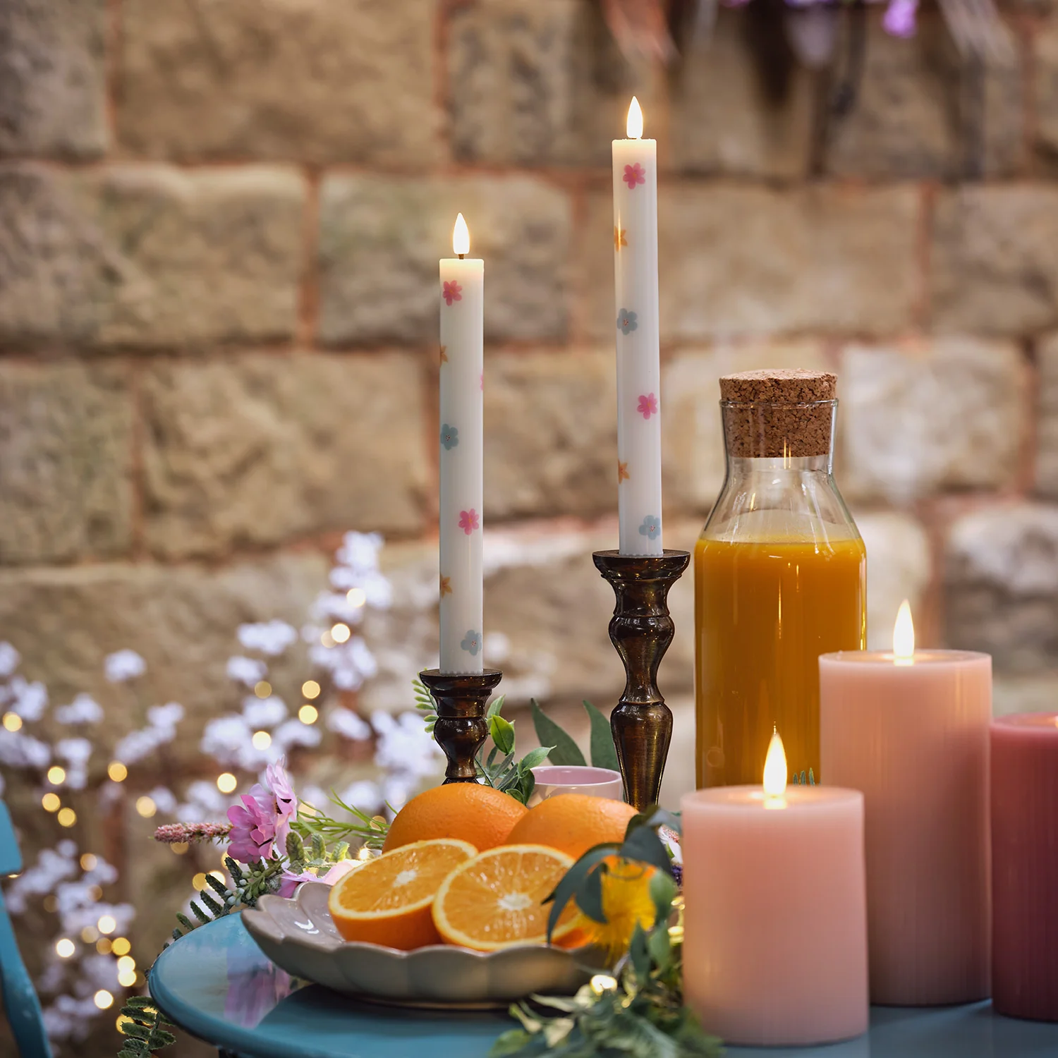 2 TruGlow® Spring Pattern Taper Candles - Image 3