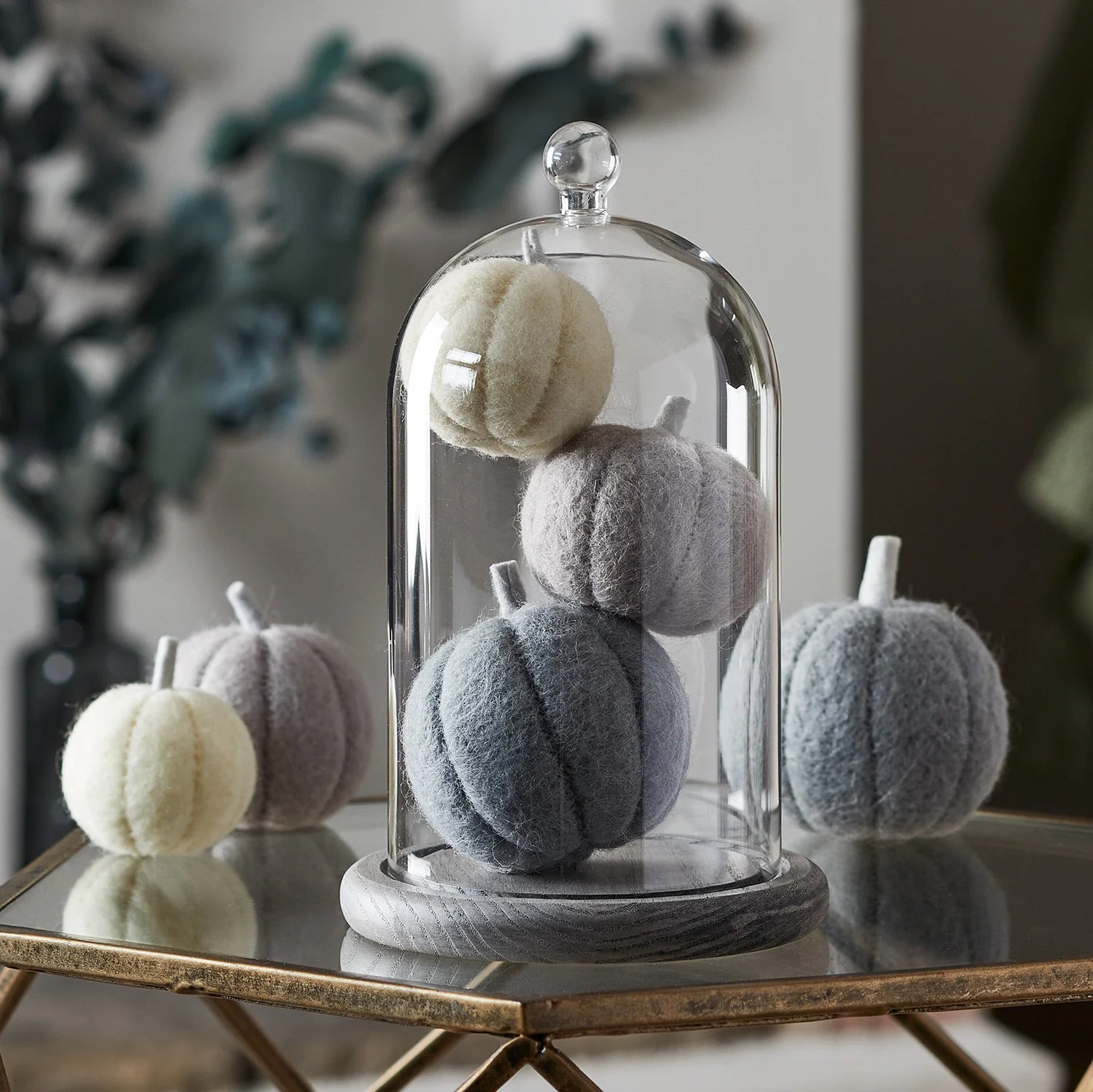 20.5cm Glass Dome Bell Jar With Grey Base - Image 2