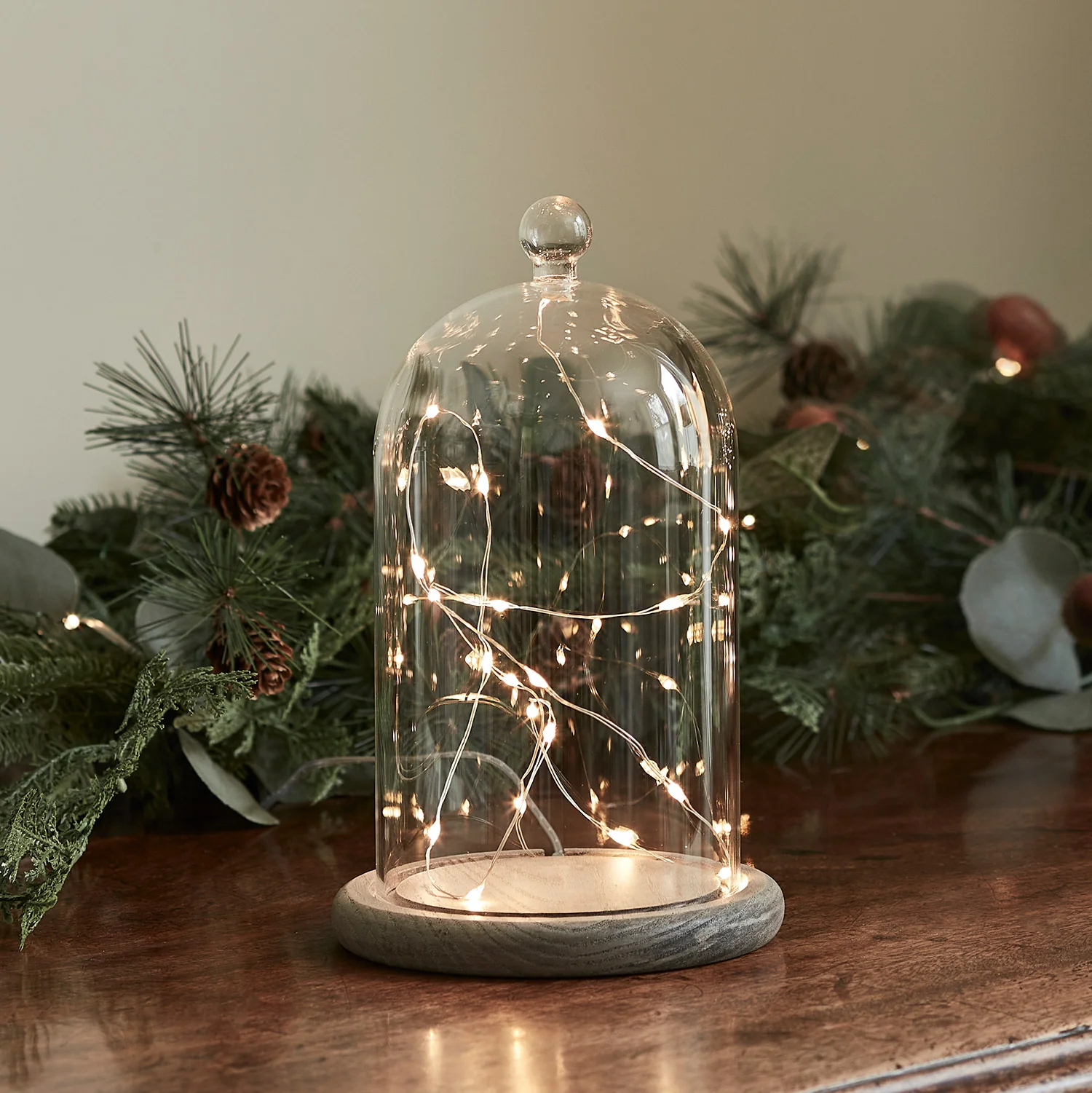 20.5cm Glass Dome Bell Jar With Grey Base - Image 3