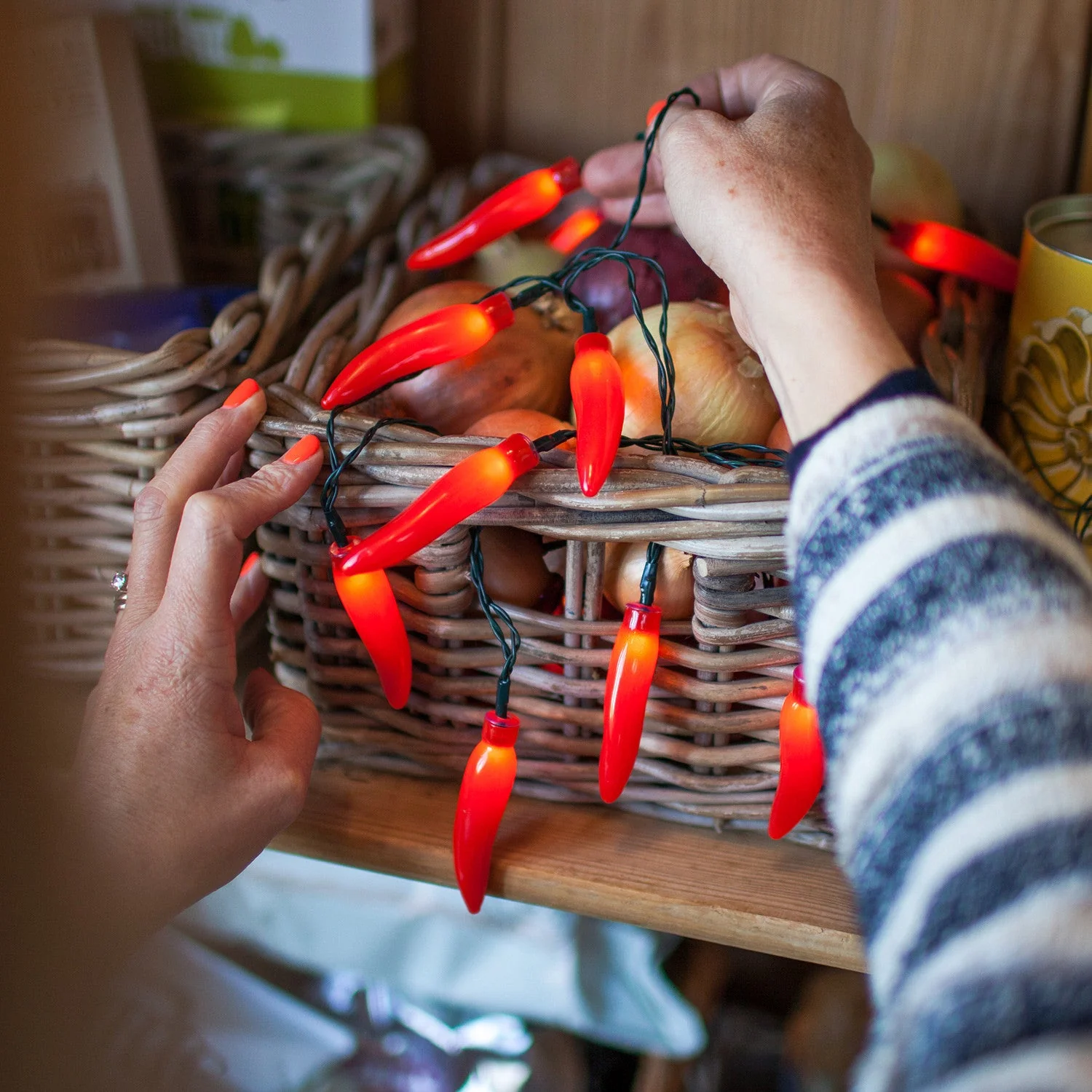 20 Red Chilli Pepper Fairy Lights - Image 2