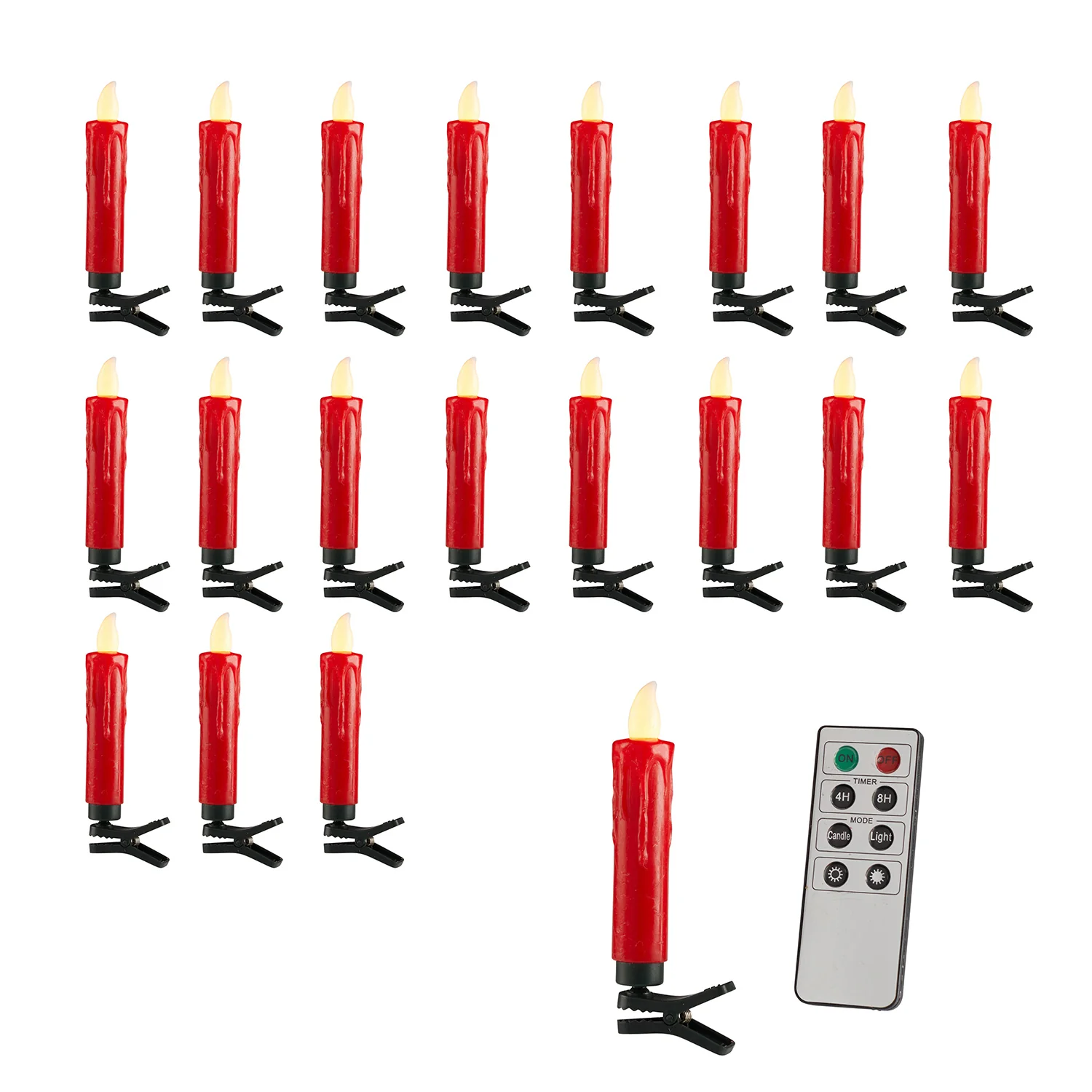 20 Red Christmas Tree Candle Lights - Image 5