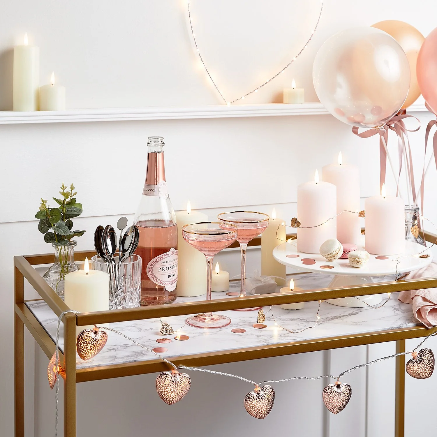 20 Rose Gold Heart Micro Fairy Lights - Image 2