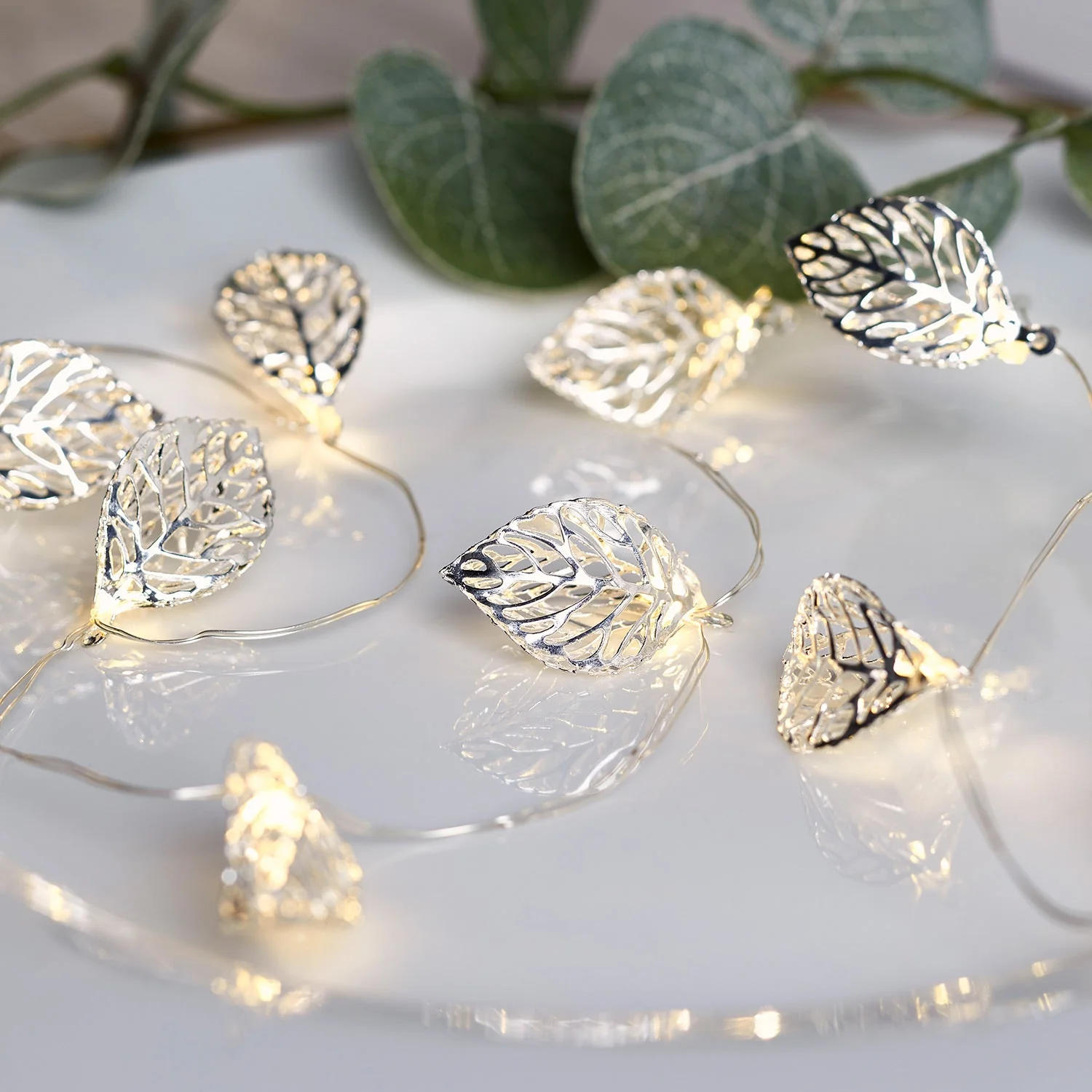 20 Silver Leaf Micro Fairy Lights - Image 2