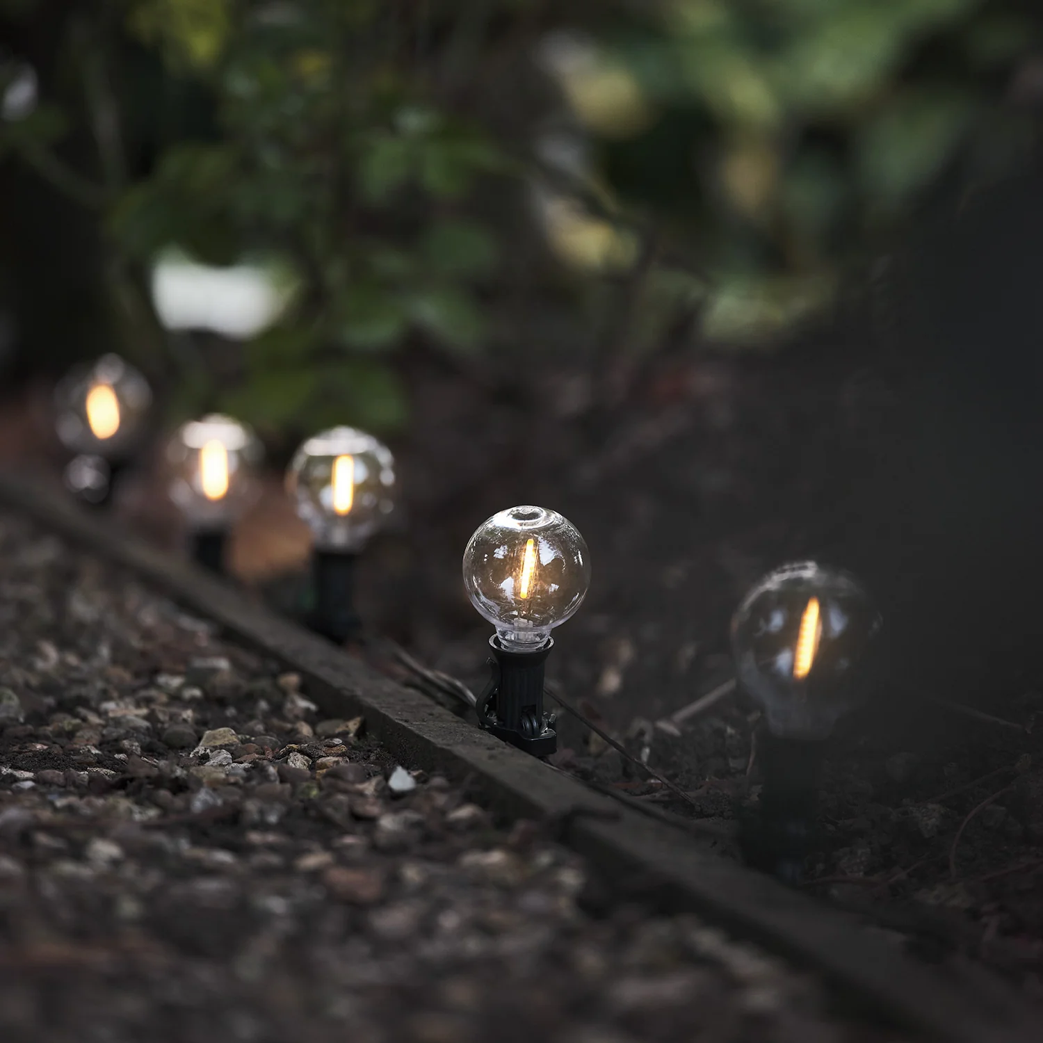 20 Warm White Connectable Solar Festoon Lights with Mini Stakes - Image 3