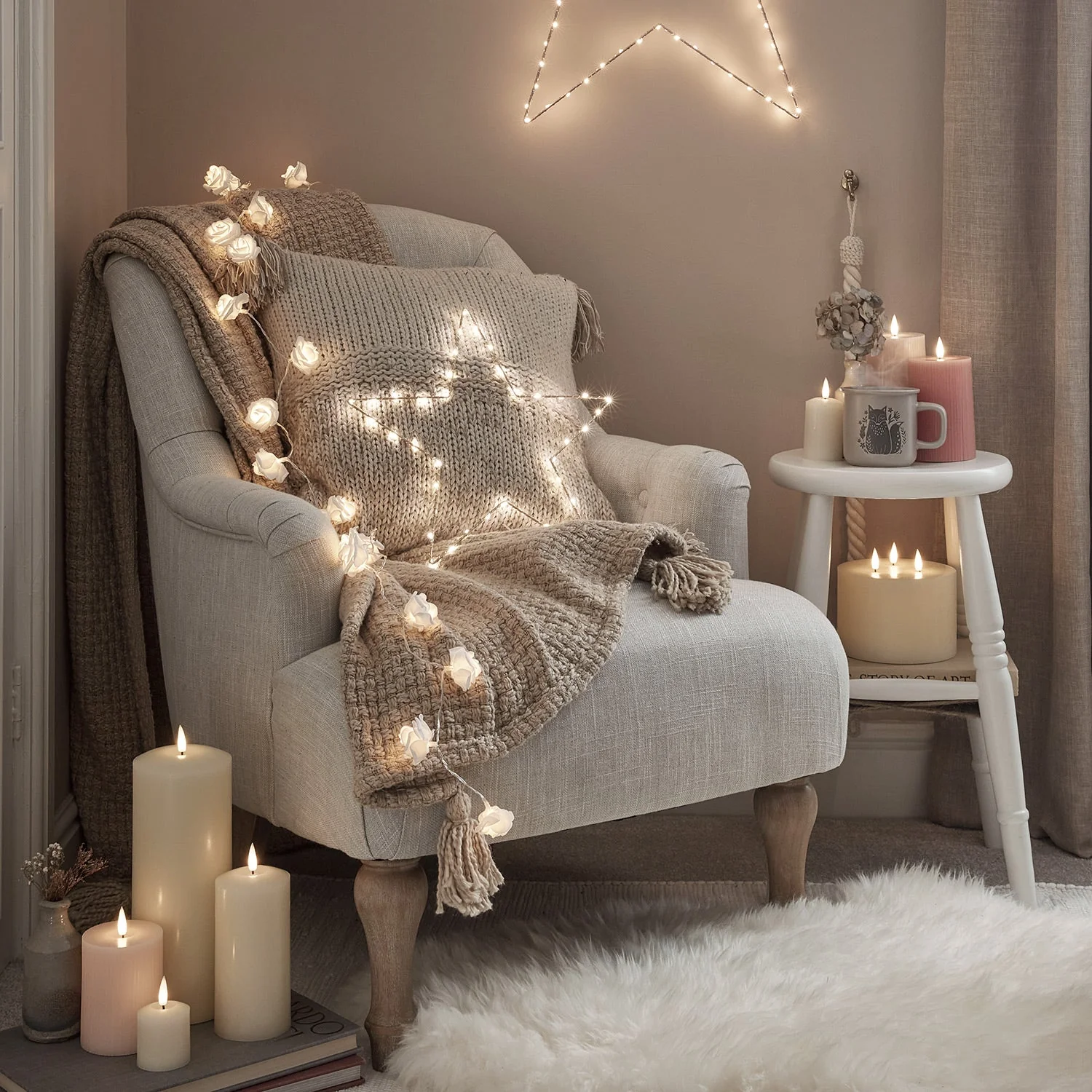 20 Warm White LED Rose Flower Battery Fairy Lights - Image 3