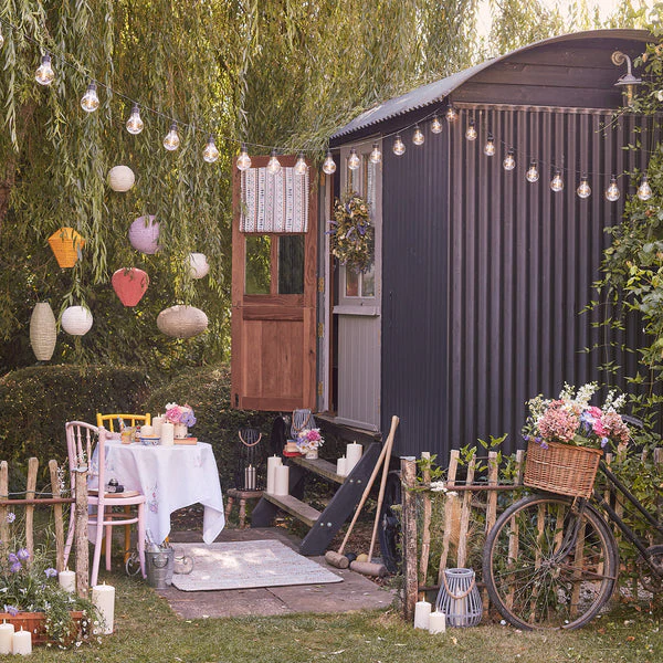 20 Warm White Vintage Style Solar Festoon Lights - Image 8