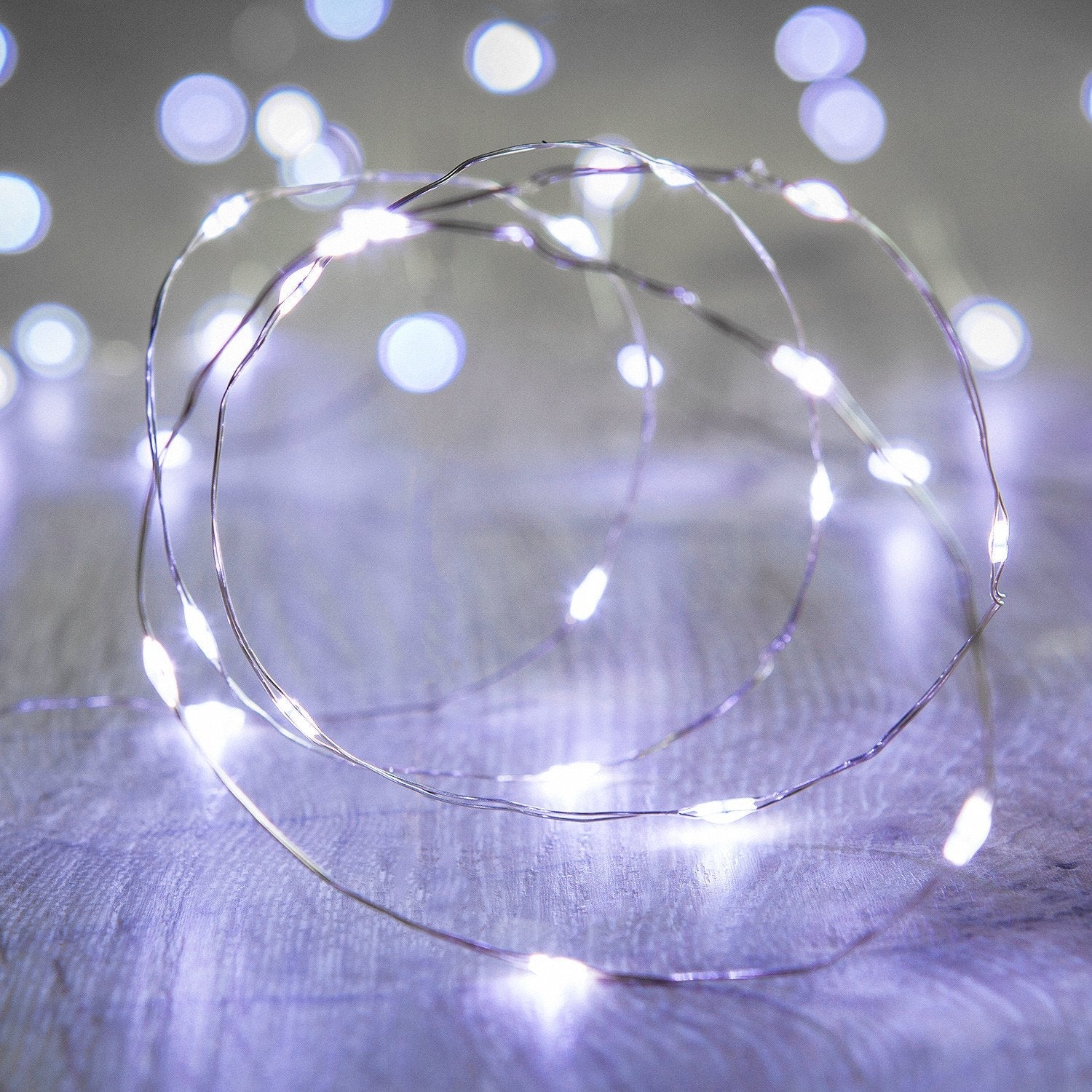 20 White LED Micro Battery Fairy Lights - Image 5