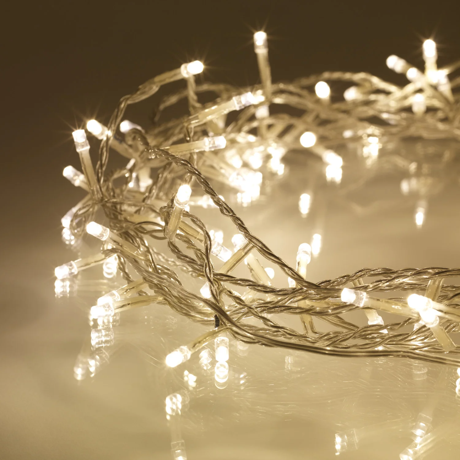 200 Warm White LED Fairy Lights On Clear Cable - Image 4