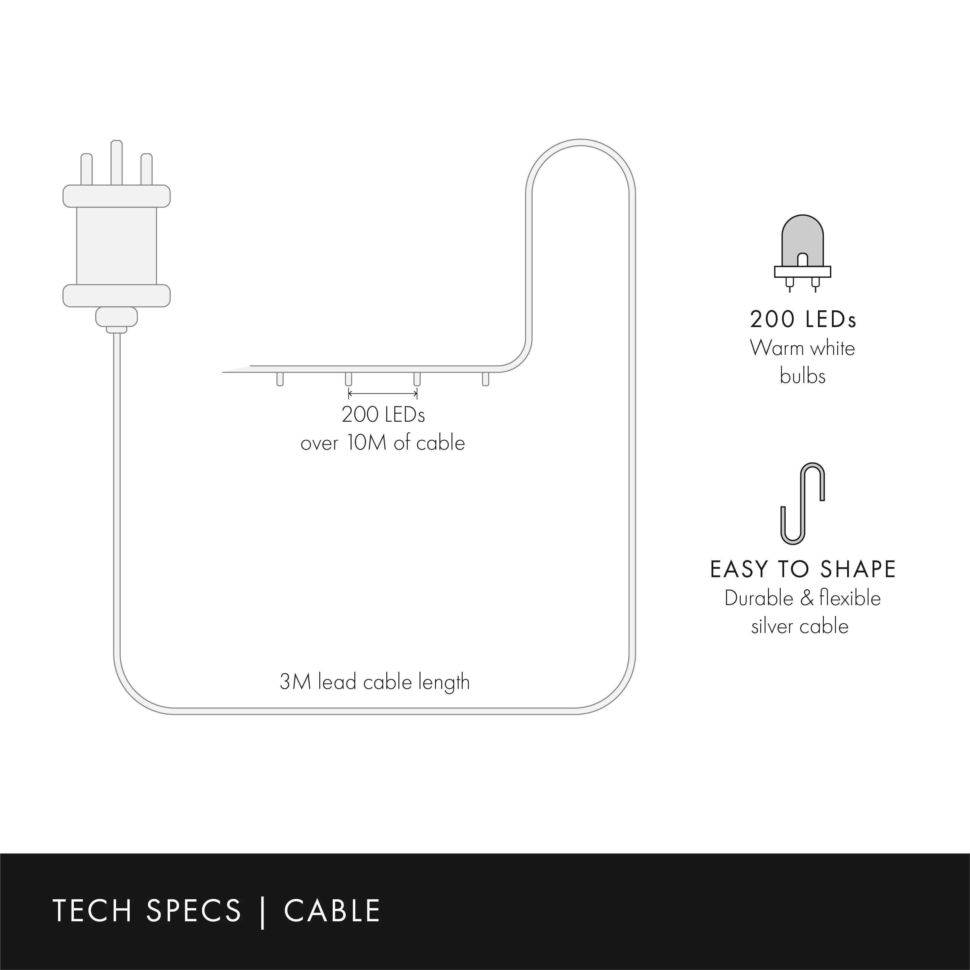 200 Warm White LED Micro Fairy Lights - Image 4