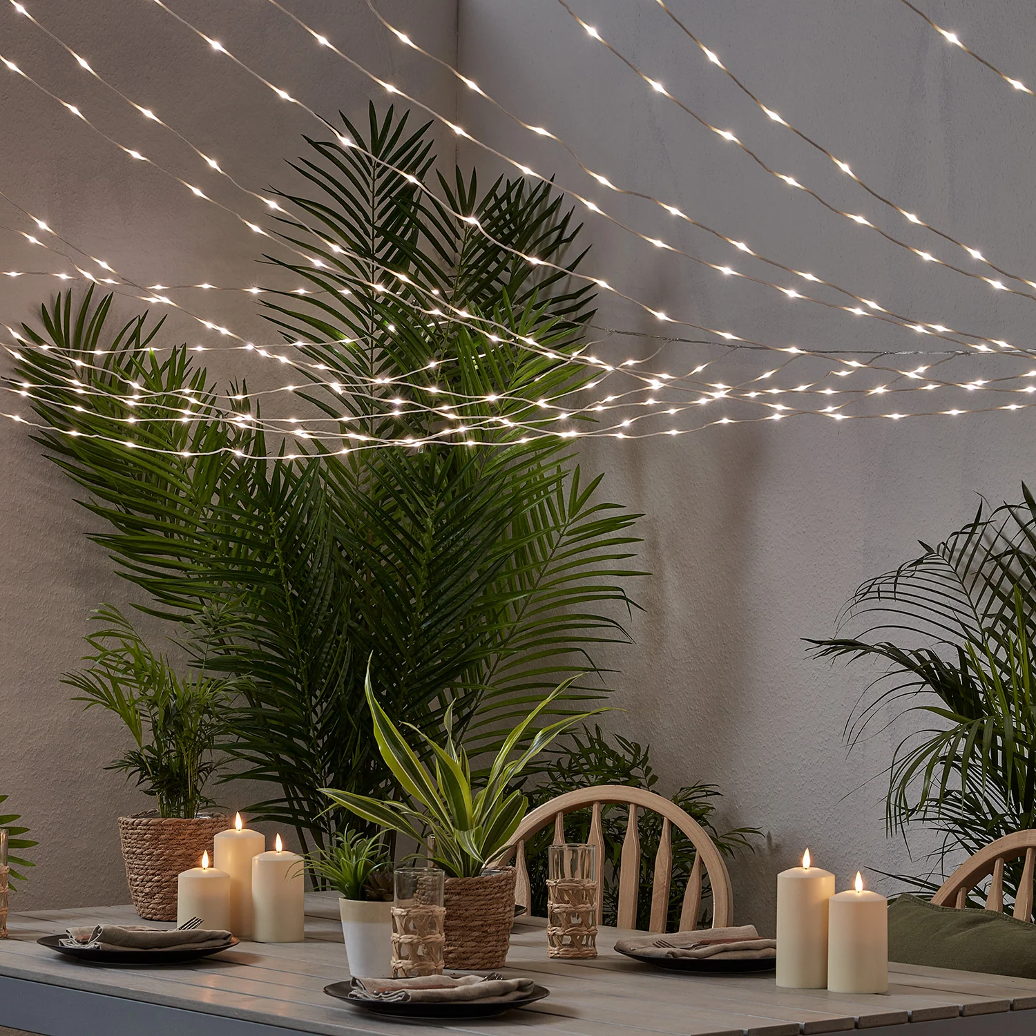 250 Dual Colour LED Connectable Canopy Light & Outdoor Candle Bundle - Image 3