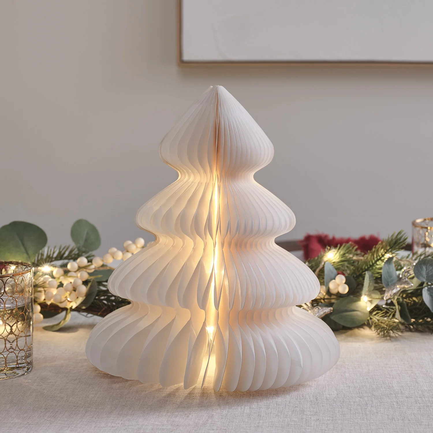 28cm Paper Christmas Tree LED Decoration - Image 6