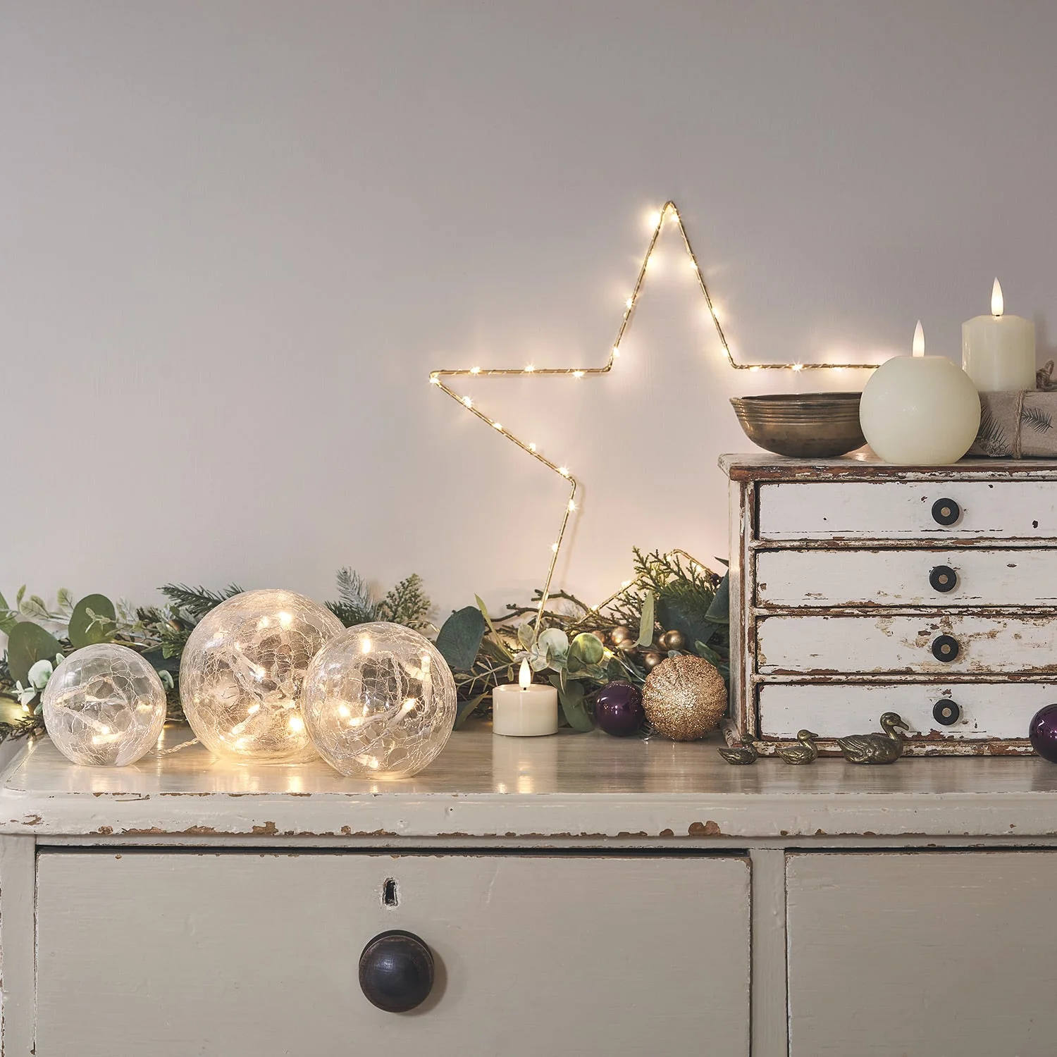 3 Clear Glass Fairy Light Orbs - Image 6