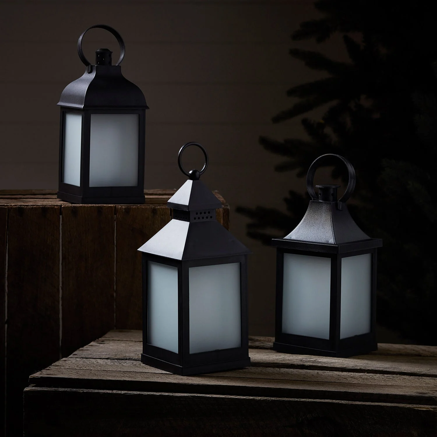 3 Flame Effect Garden Lanterns - Image 2