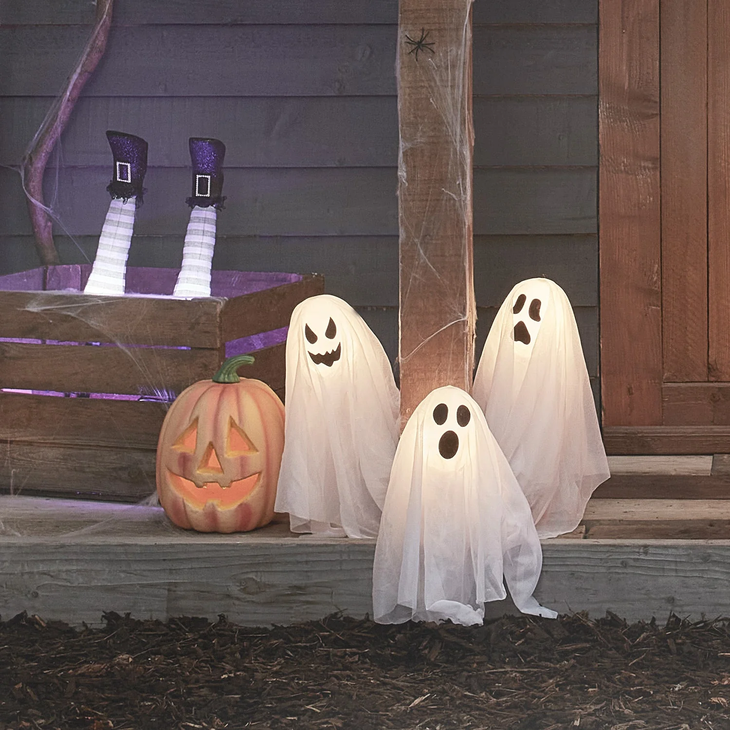 3 Ghost Garden Stake Lights - Image 2