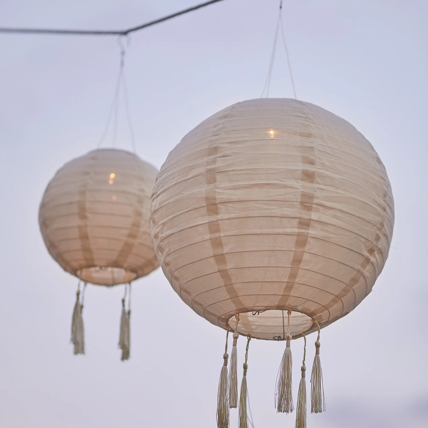 3 Lucena Cream Tassel Solar Lanterns - Image 4