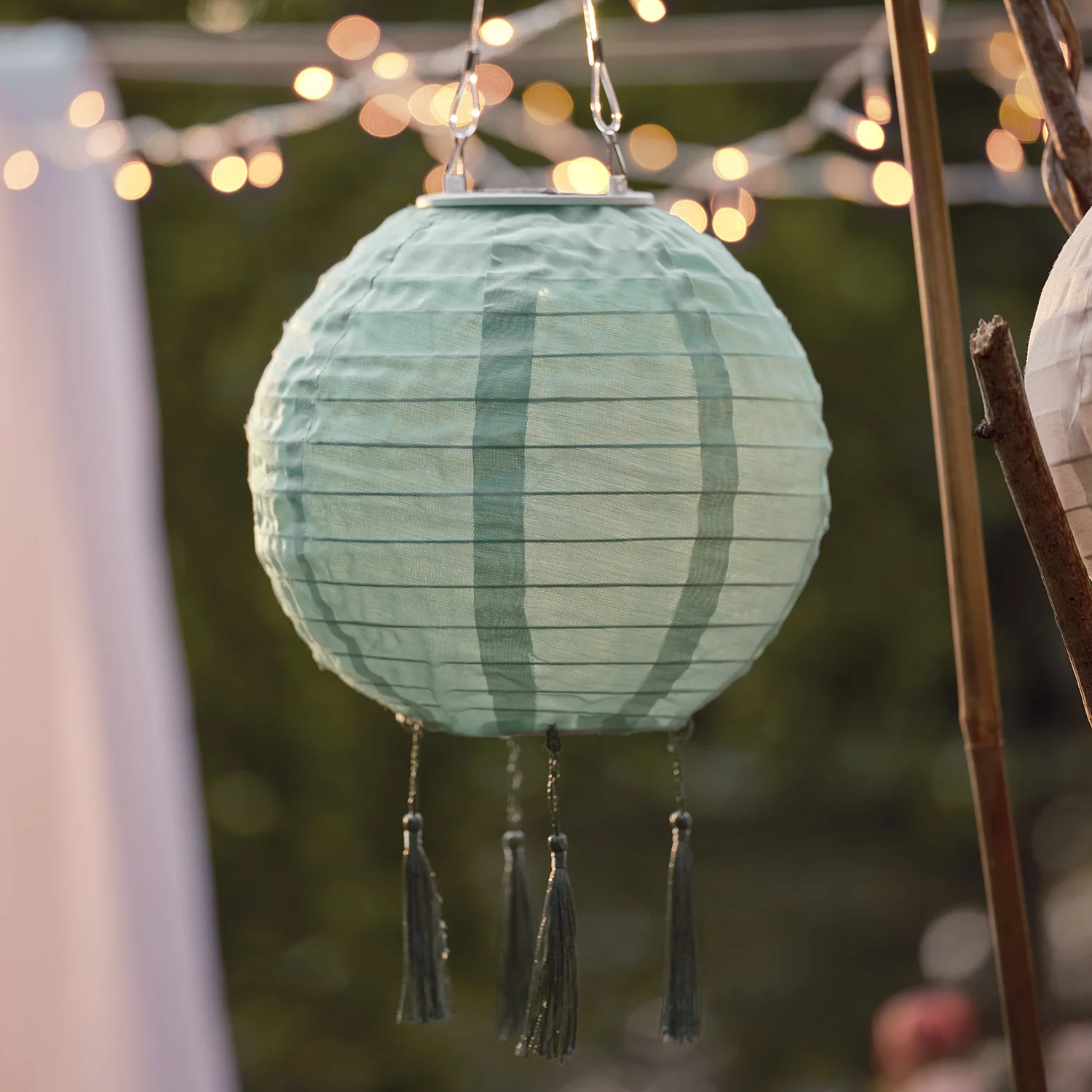 3 Pastel Lucena Tassel Hanging Solar Lanterns - Image 5