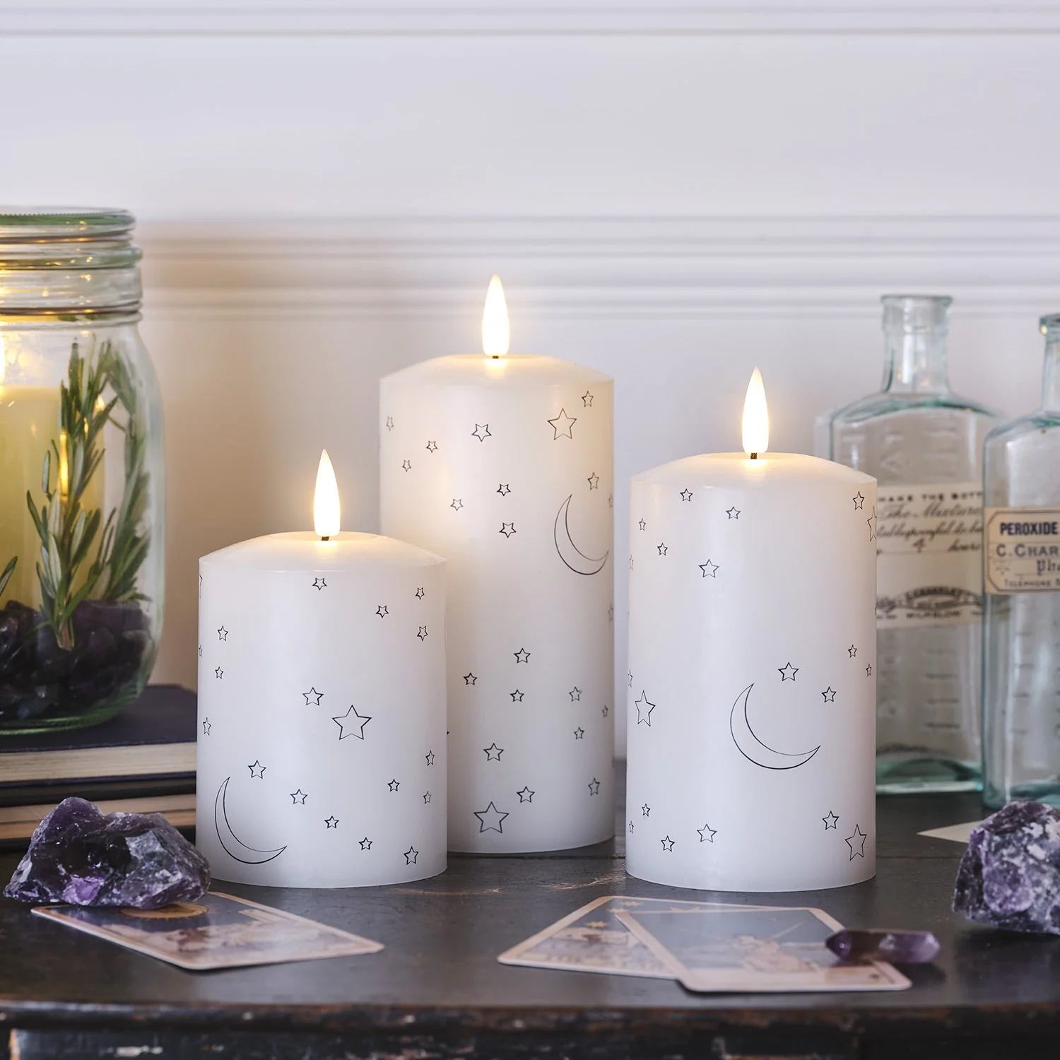 3 Moon & Star Design TruGlow® Pillar LED Candles - Image 5