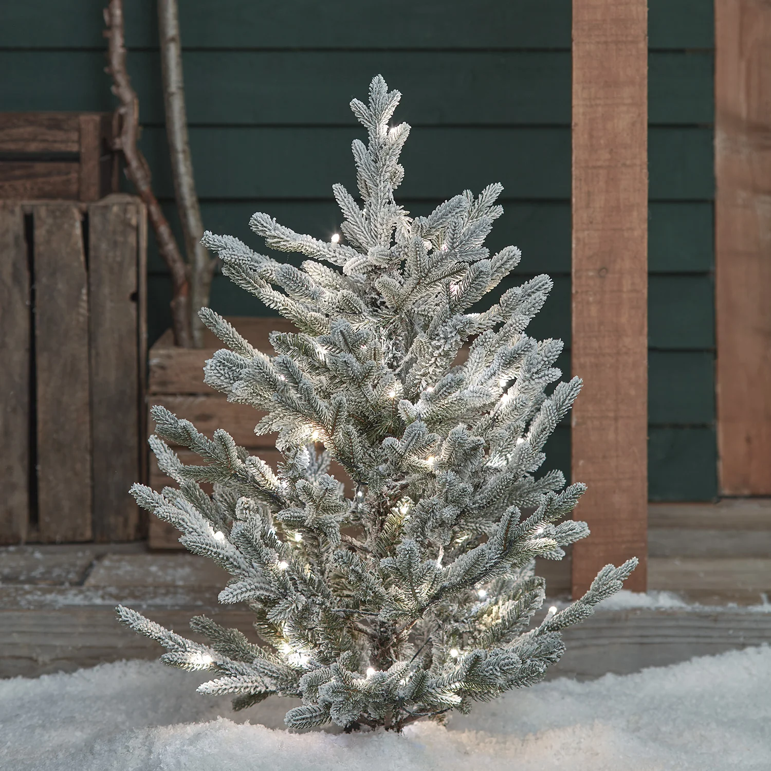 3ft Dual Colour LED Snowy Outdoor Christmas Tree Stake - Image 2
