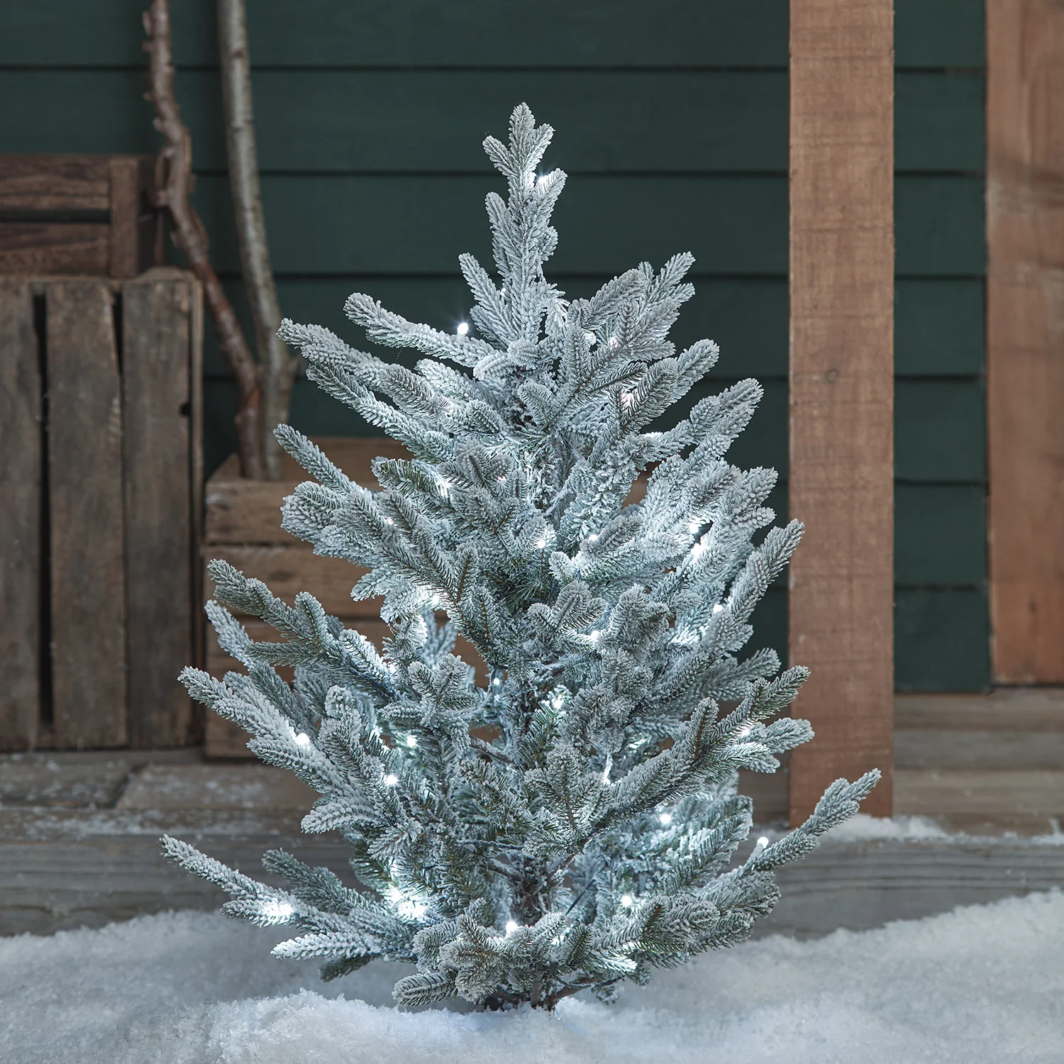 3ft Dual Colour LED Snowy Outdoor Christmas Tree Stake - Image 4